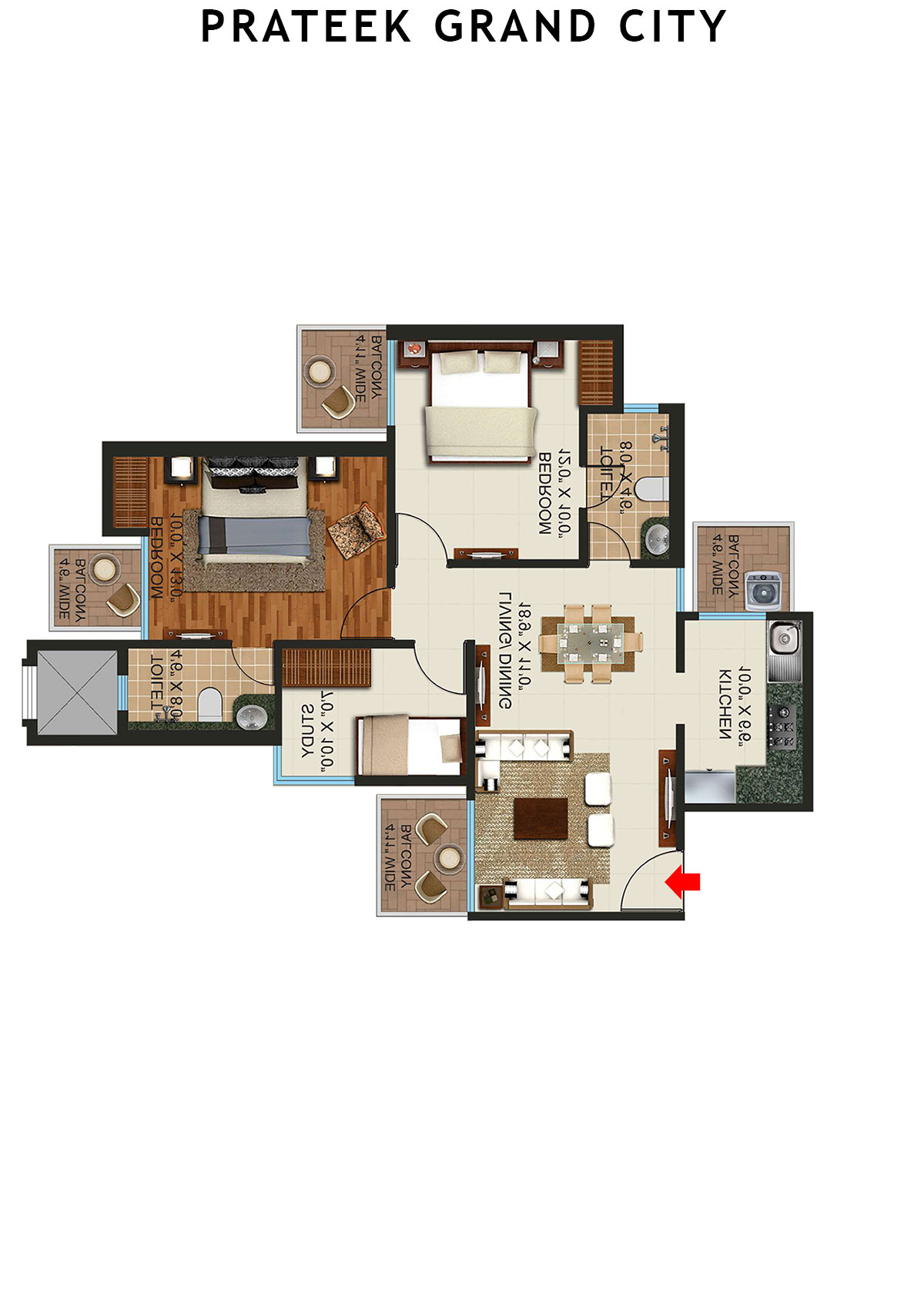 Prateek Grand City Tower P5 Unit 8 Floor Plan