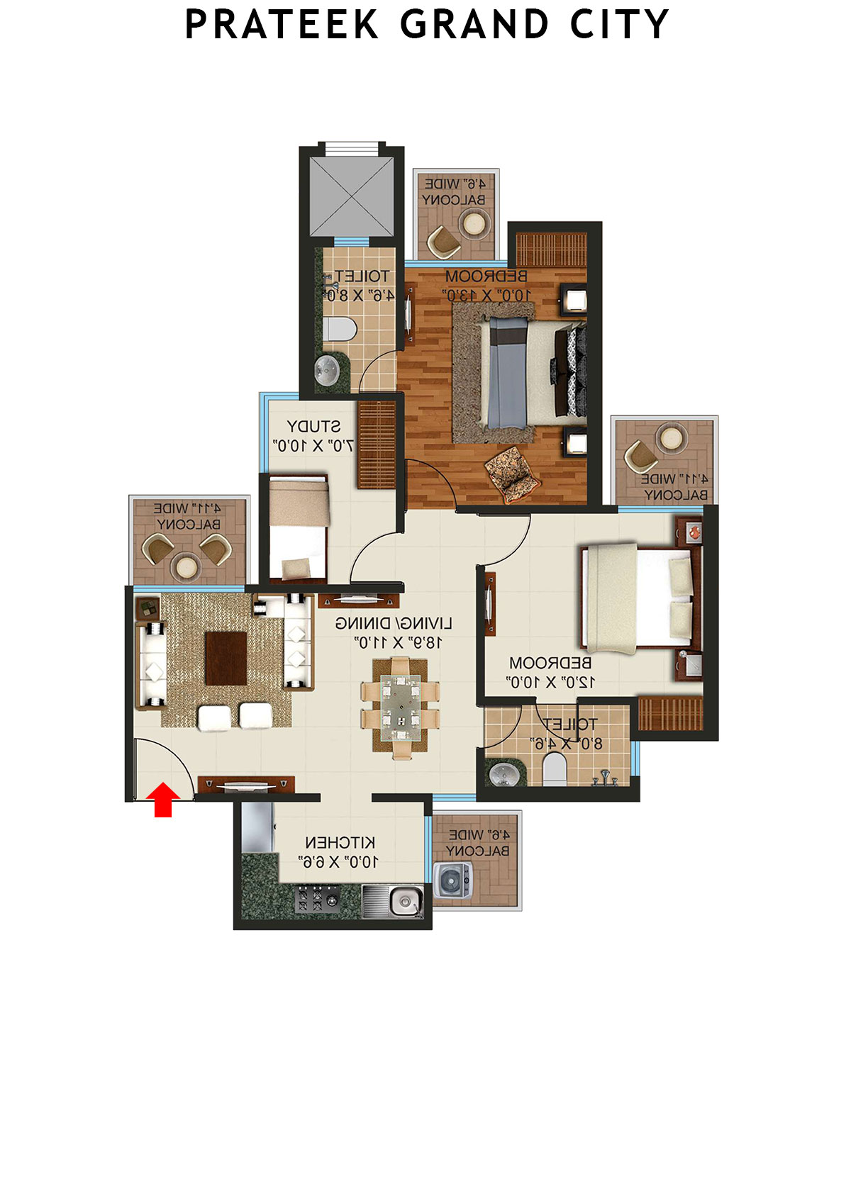 Prateek Grand City Tower P6 Unit 8 Floor Plan