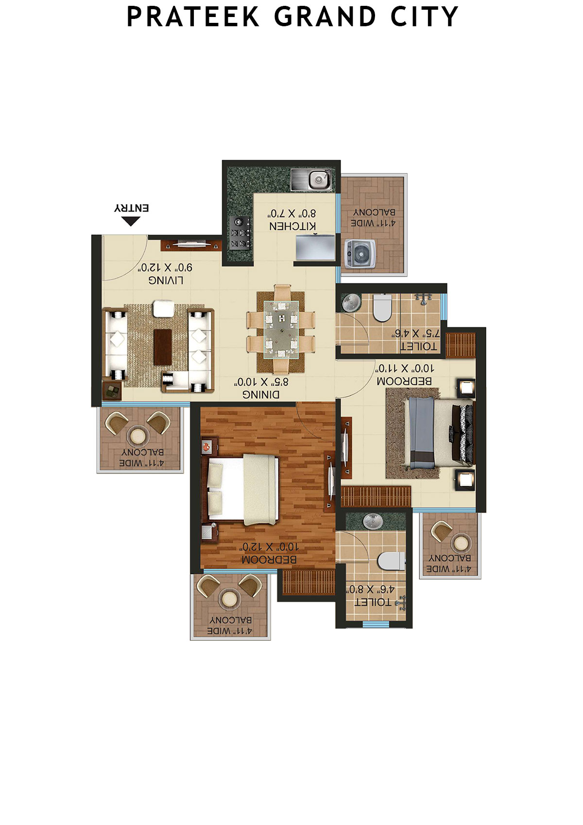 Prateek Grand City Tower P7 Unit 1 Floor Plan
