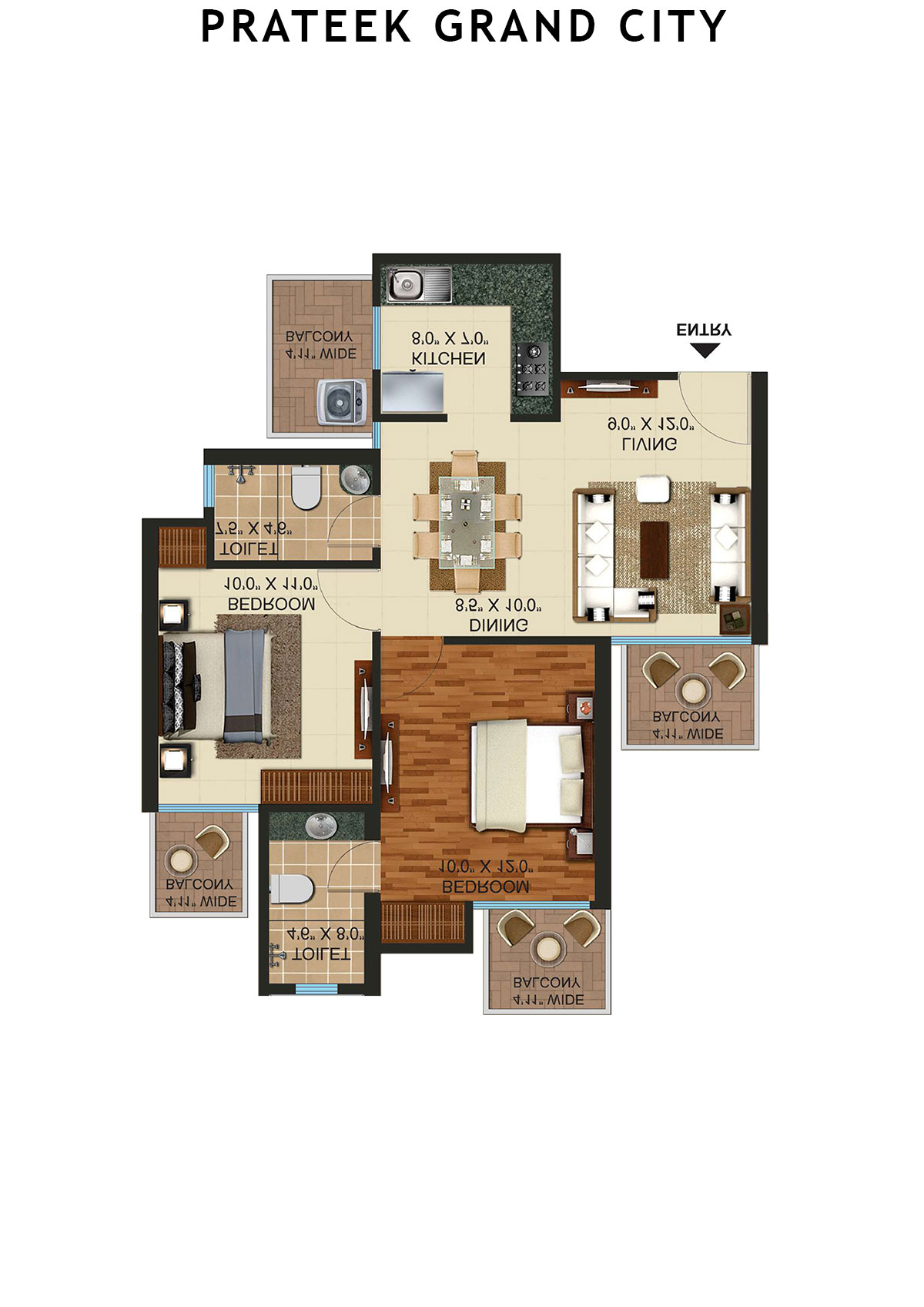 Prateek Grand City Tower P7 Unit 2 Floor Plan