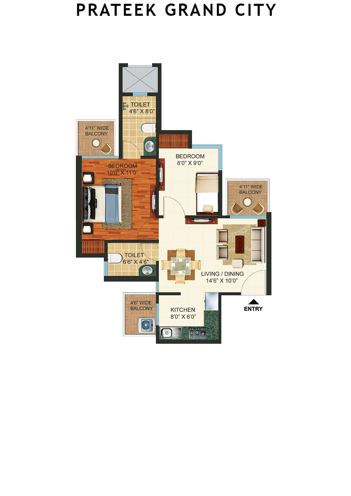 Prateek Grand City Tower P7 Unit 7 Floor Plan