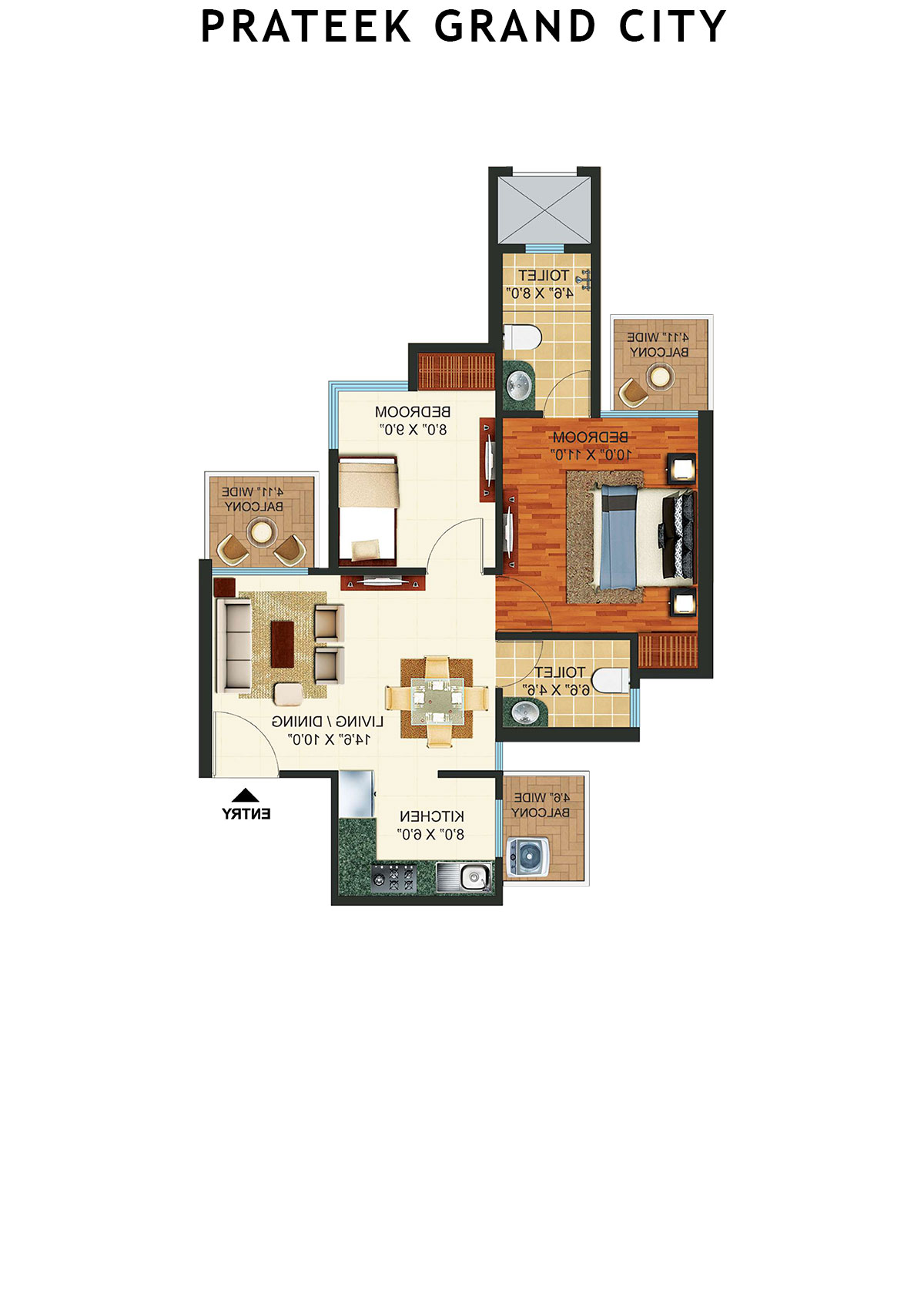 Prateek Grand City Tower P7 Unit 8 Floor Plan