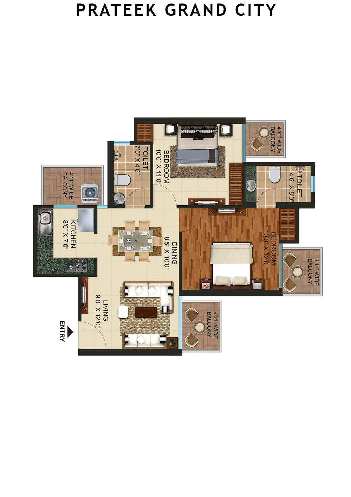 Prateek Grand City Tower P9 Unit 1 Floor Plan