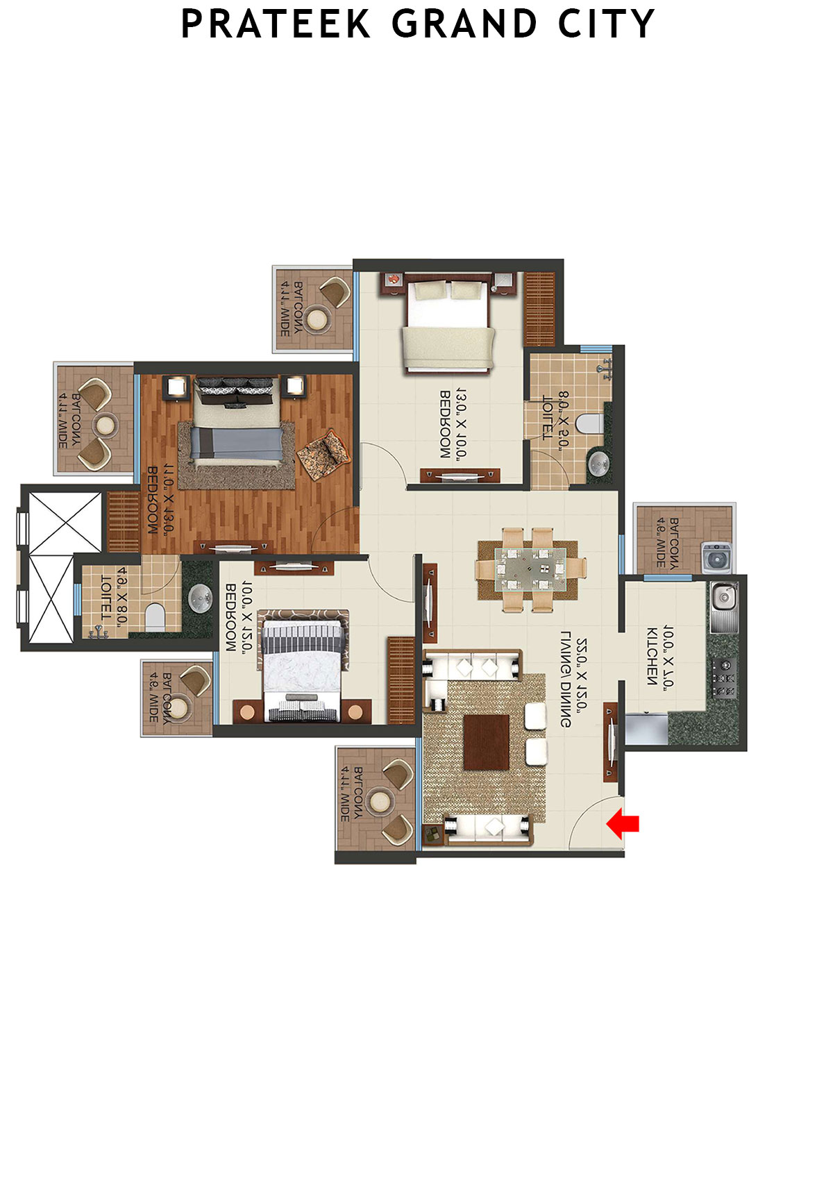Prateek Grand City Tower P9 Unit 6 Floor Plan