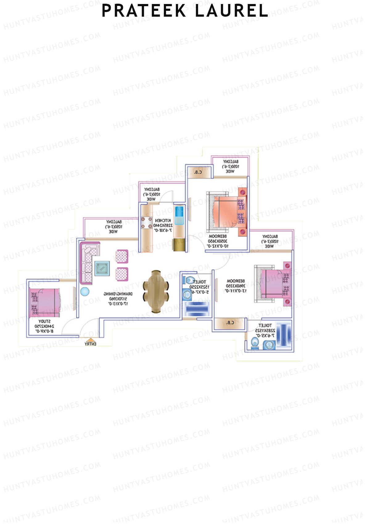 Prateek Laurel Tower A Unit 1 (Type V) Floor Plan
