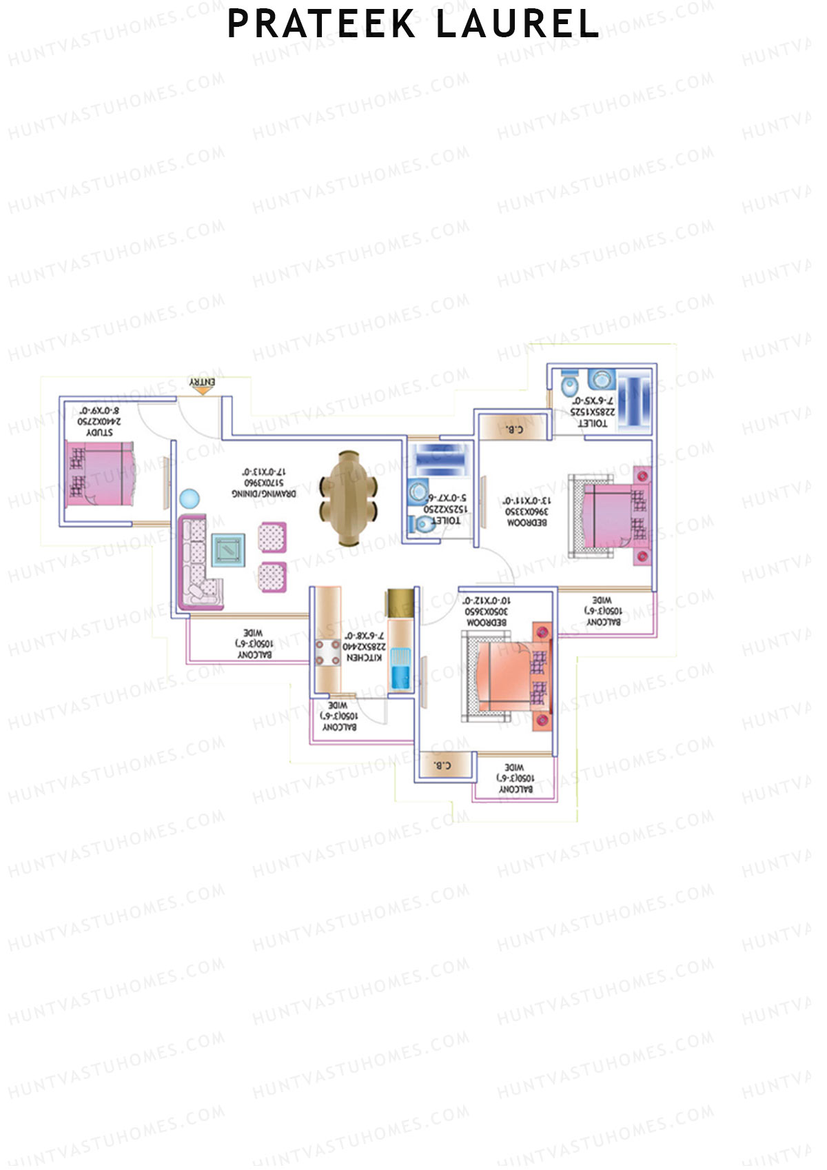 Prateek Laurel Tower A Unit 2 (Type V) Floor Plan