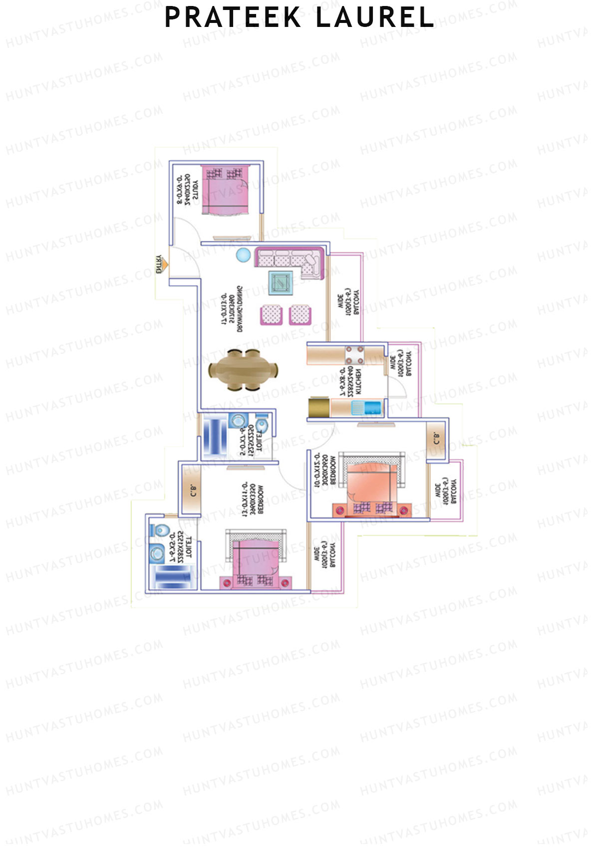 Prateek Laurel Tower C Unit 1 (Type V) Floor Plan