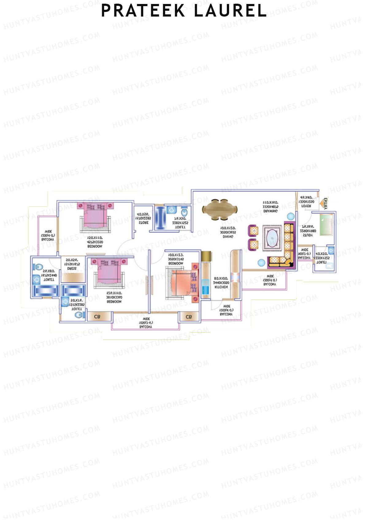 Prateek Laurel Tower G Unit 1 (Type 11) Floor Plan