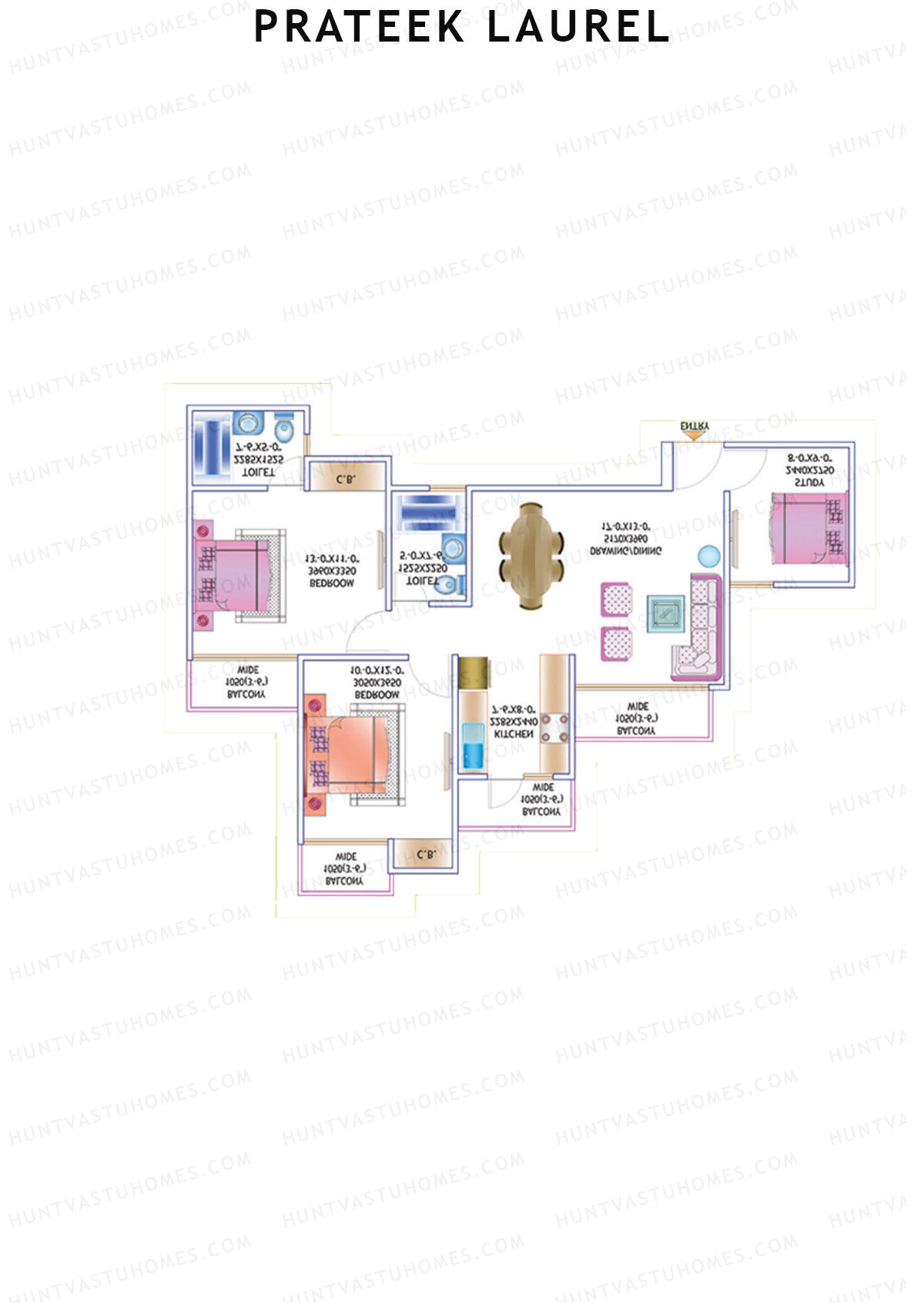 Prateek Laurel Tower H Unit 1 (Type V) Floor Plan