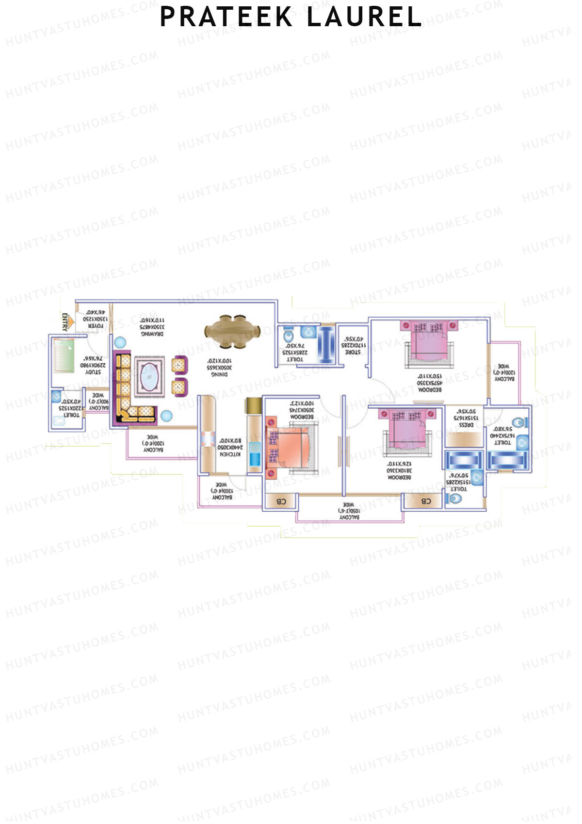Prateek Laurel Tower H Unit 6 (Type 11) Floor Plan
