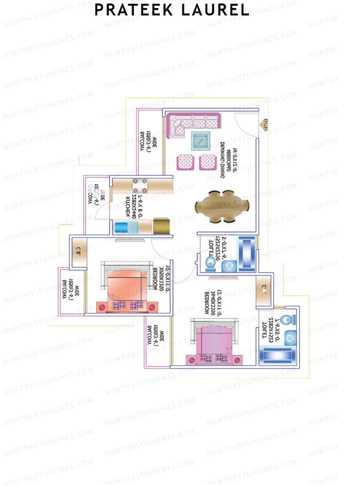 Prateek Laurel Tower M Unit 4 (Type V1) Floor Plan