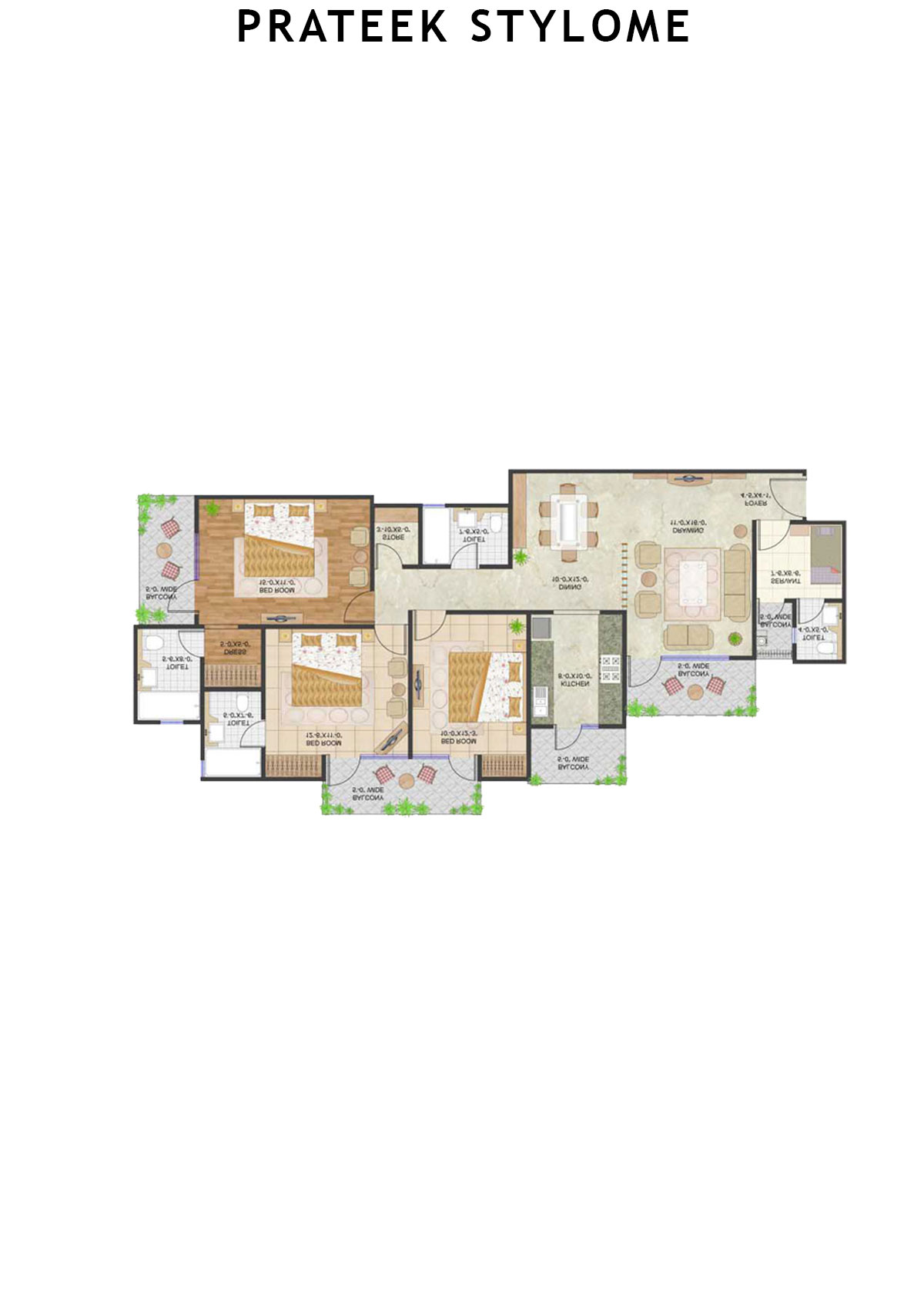 Prateek Stylome Tower A Unit 1 (Type IV) Floor Plan