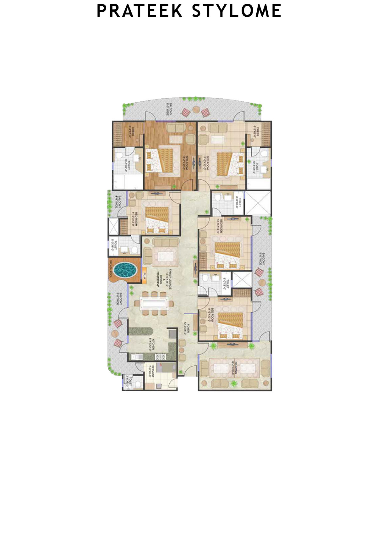 Prateek Stylome Tower G Unit 2 (Type  I) Floor Plan