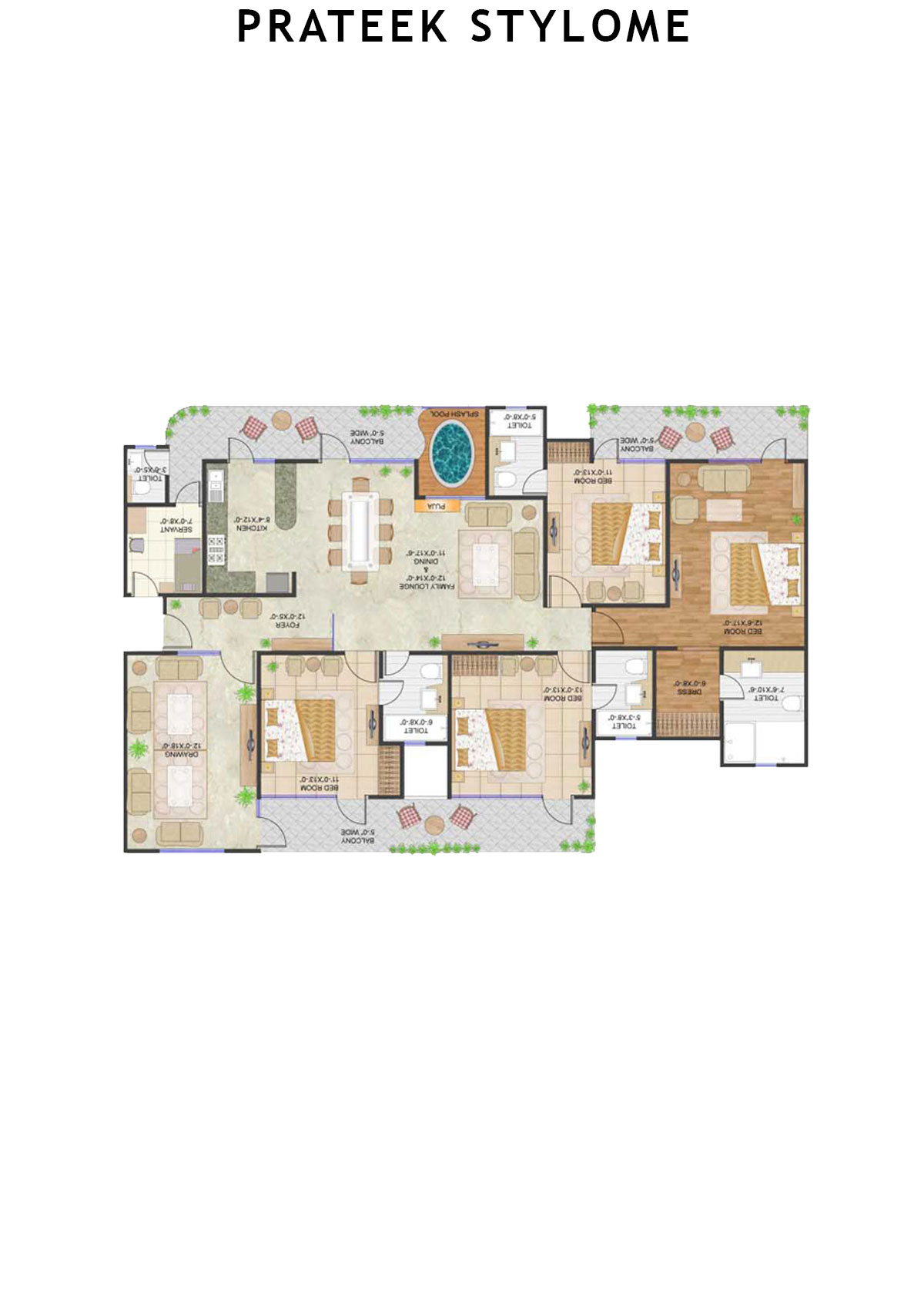 Prateek Stylome Tower G Unit 3 (Type  II) Floor Plan