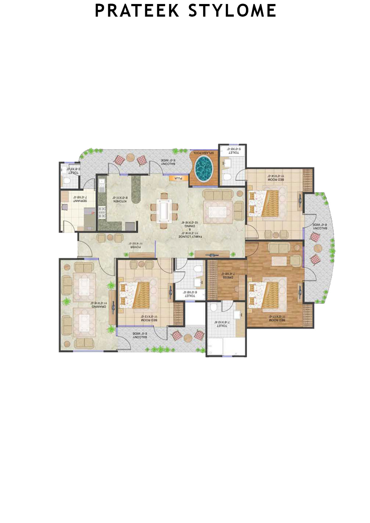 Prateek Stylome Tower H Unit 1 (Type III) Floor Plan