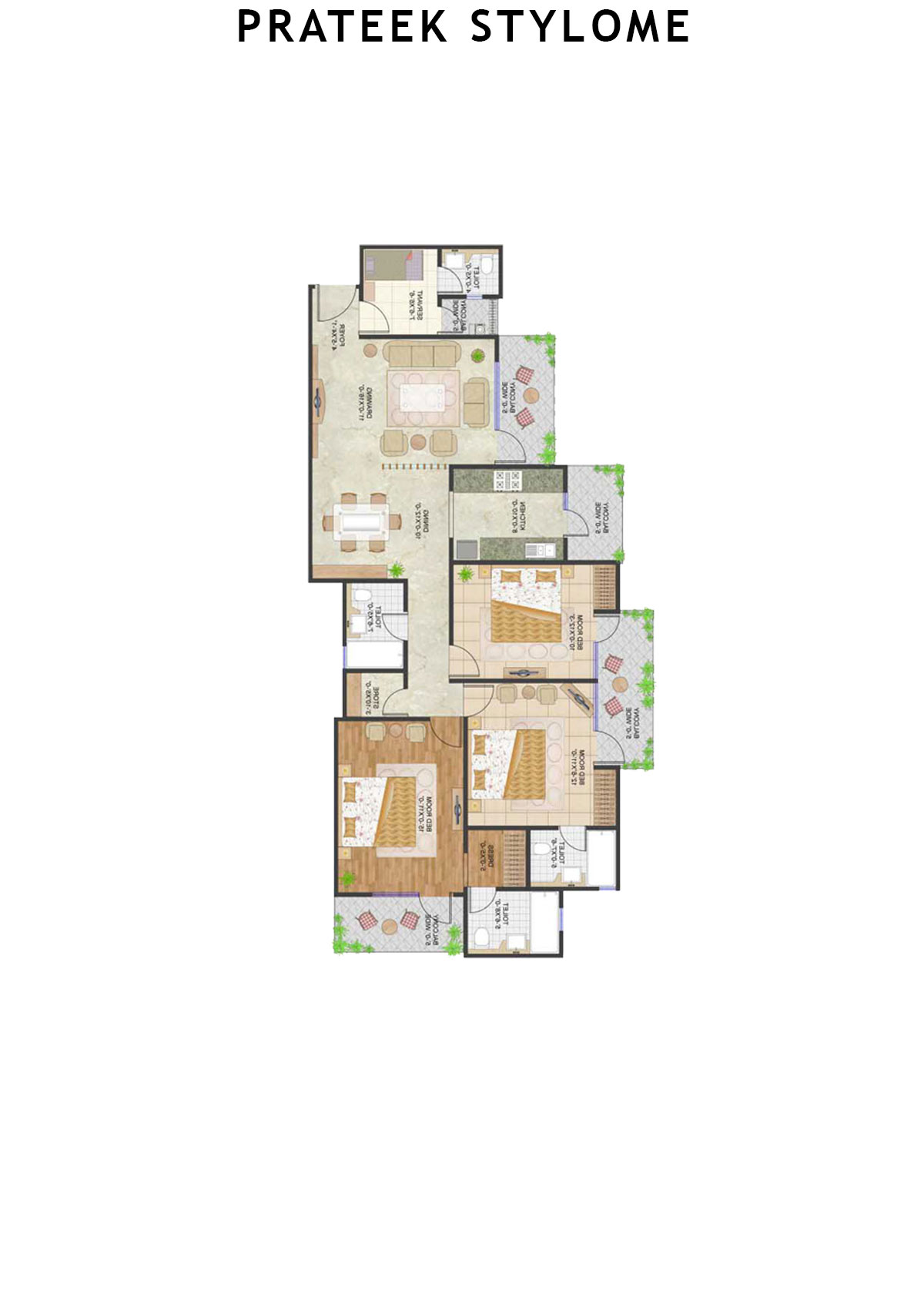 Prateek Stylome Tower H Unit 2 (Type IV) Floor Plan