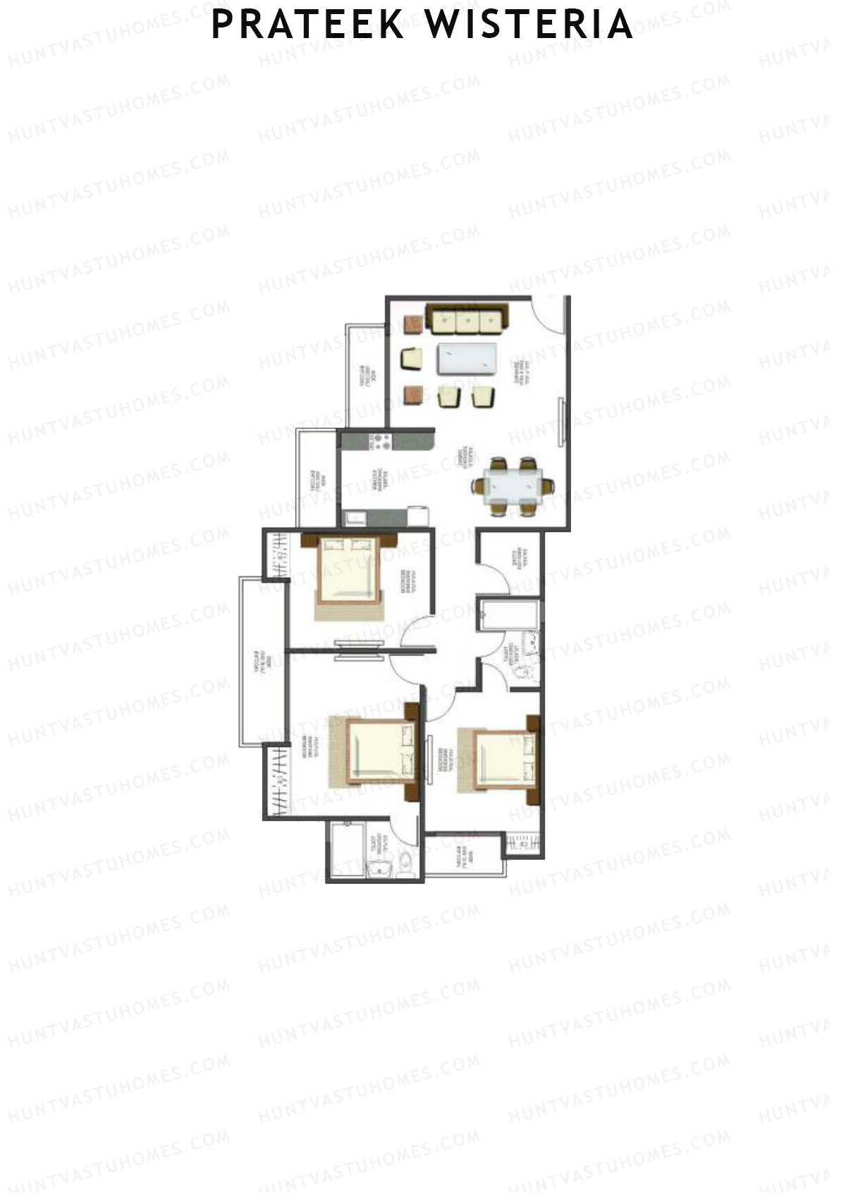 Prateek Wisteria Block C Unit 4 (Type 4) Floor Plan