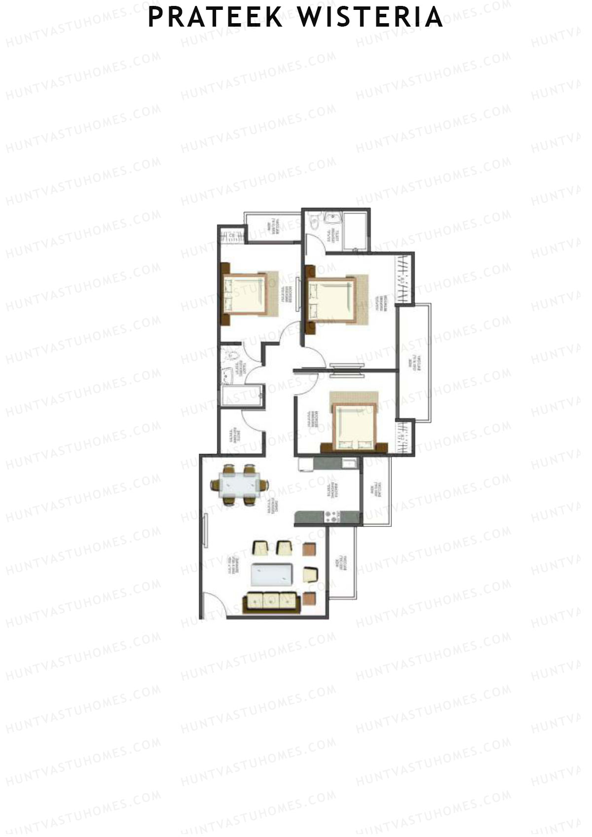 Prateek Wisteria Block I Unit 4 (Type 4) Floor Plan