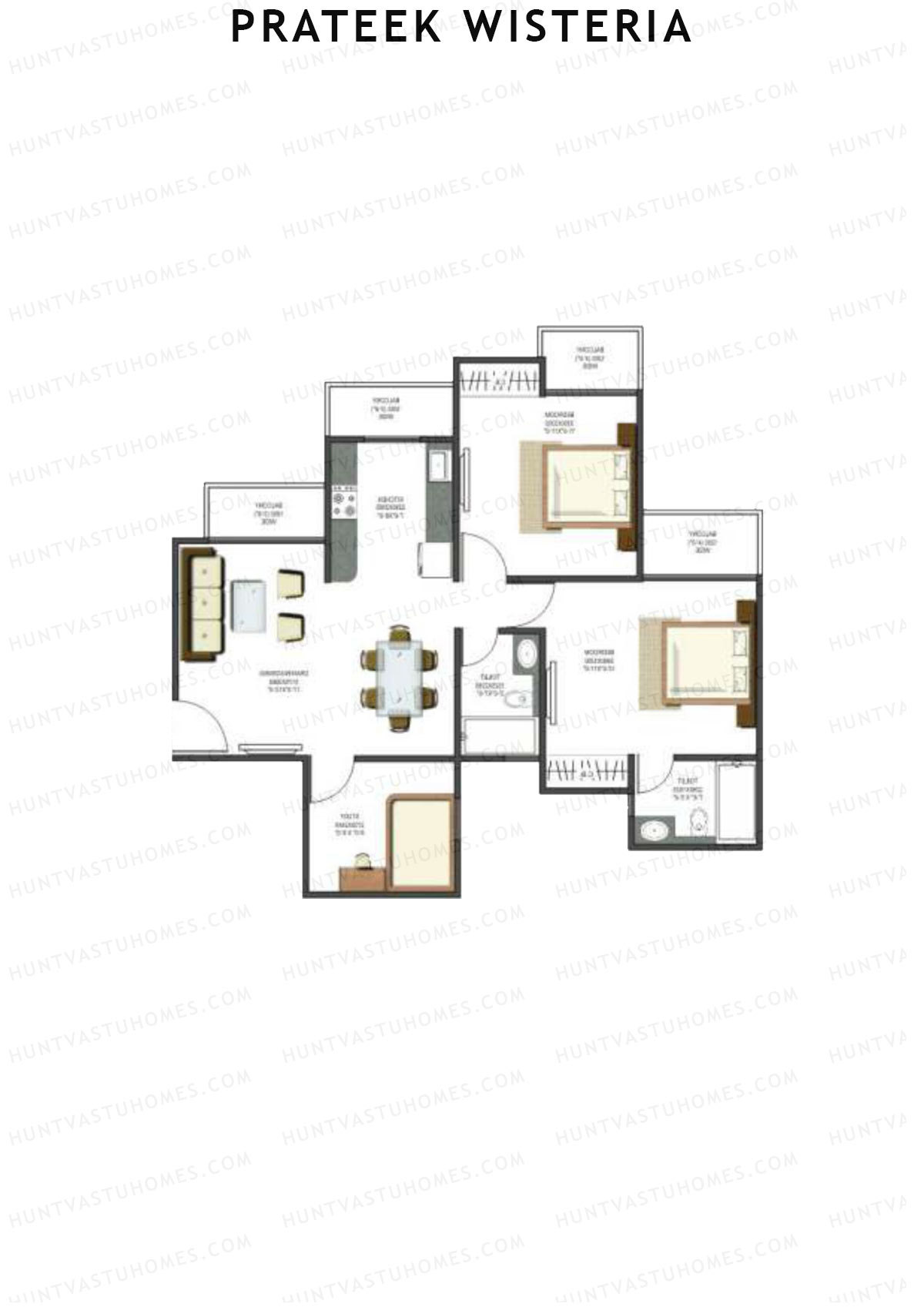 Prateek Wisteria Block M Unit 1 (Type 5) Floor Plan