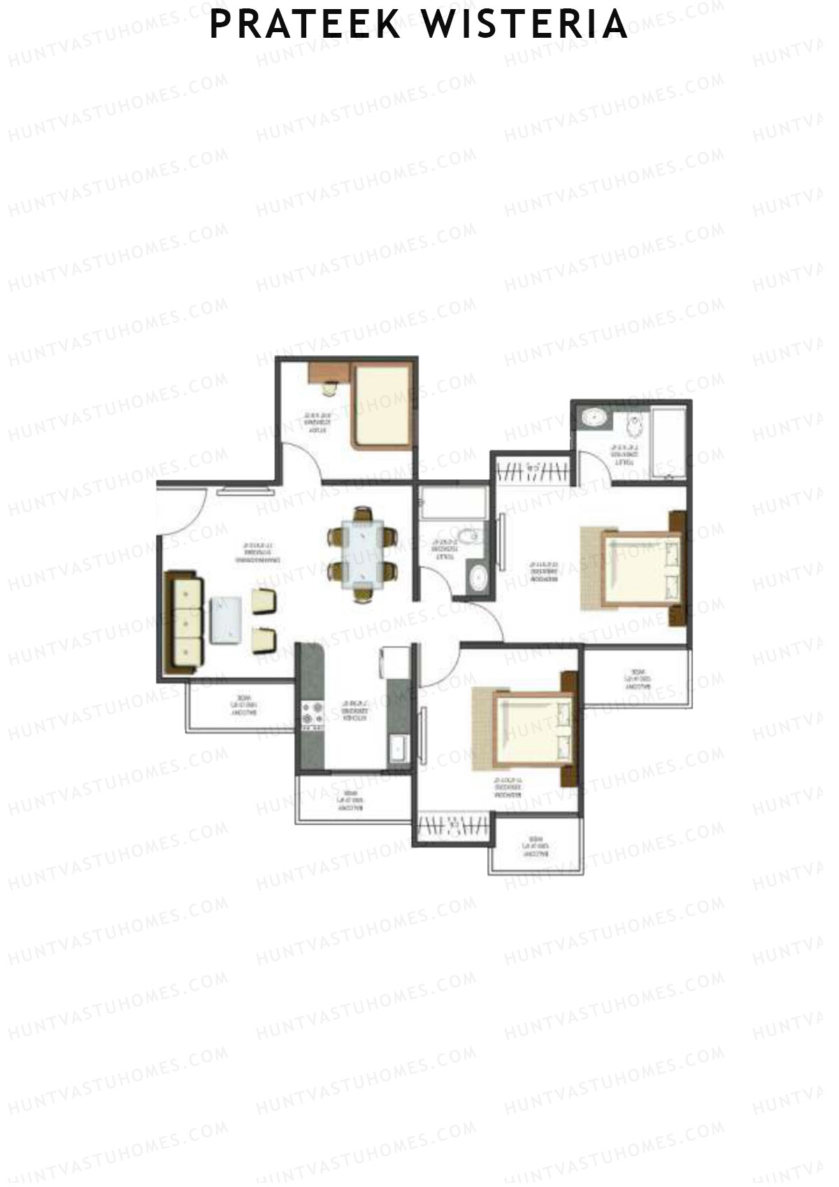 Prateek Wisteria Block M Unit 2 (Type 5) Floor Plan