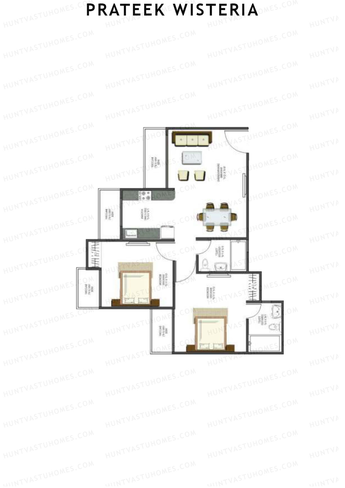 Prateek Wisteria Block N Unit 5 (Type 6) Floor Plan
