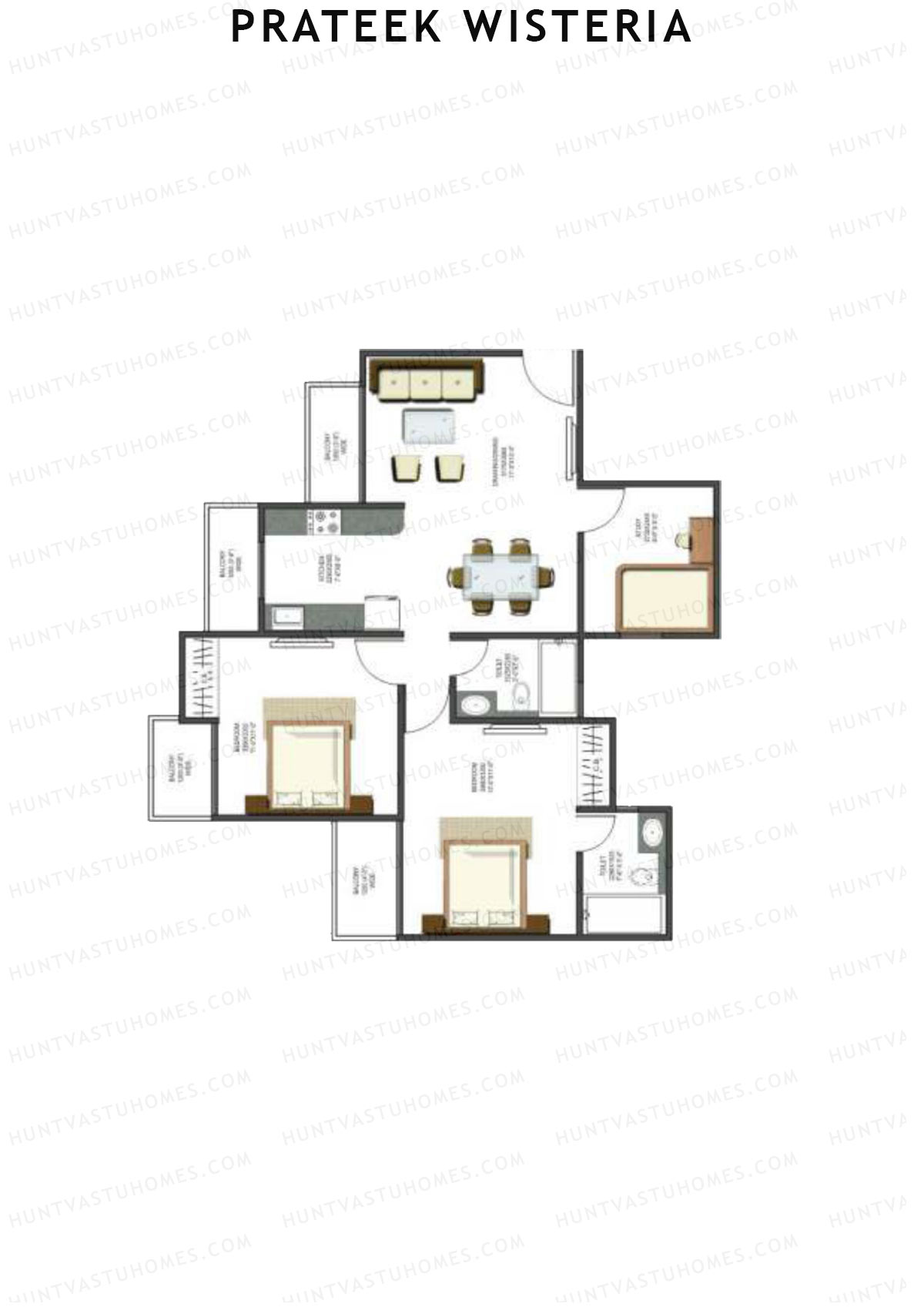 Prateek Wisteria Block O Unit 2 (Type 5) Floor Plan