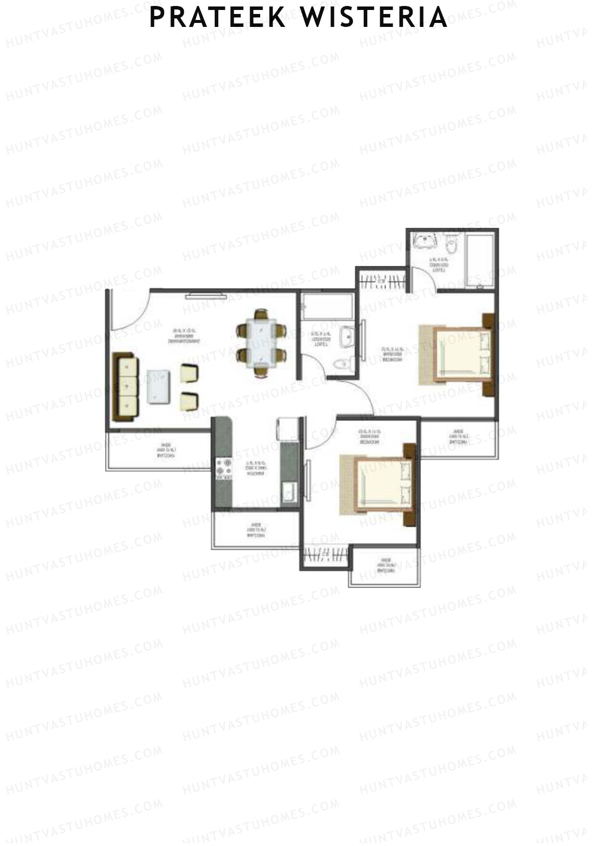 Prateek Wisteria Block P Unit 1 (Type 6) Floor Plan