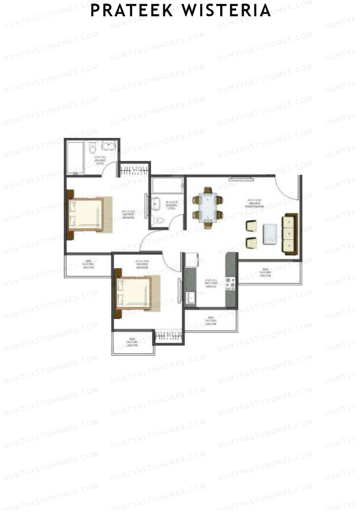 Prateek Wisteria Block P Unit 2 (Type 6) Floor Plan
