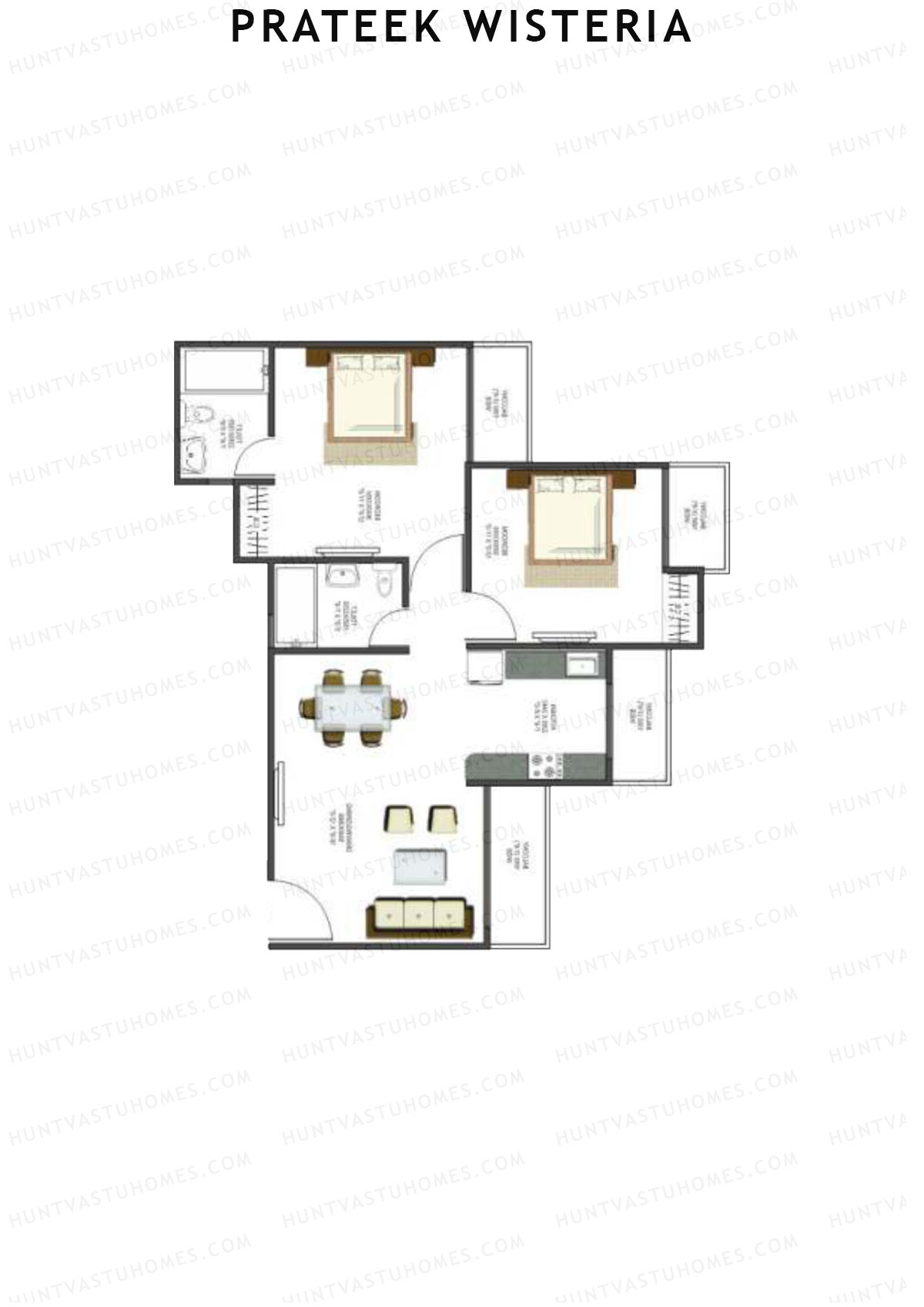 Prateek Wisteria Block P Unit 5 (Type 6) Floor Plan