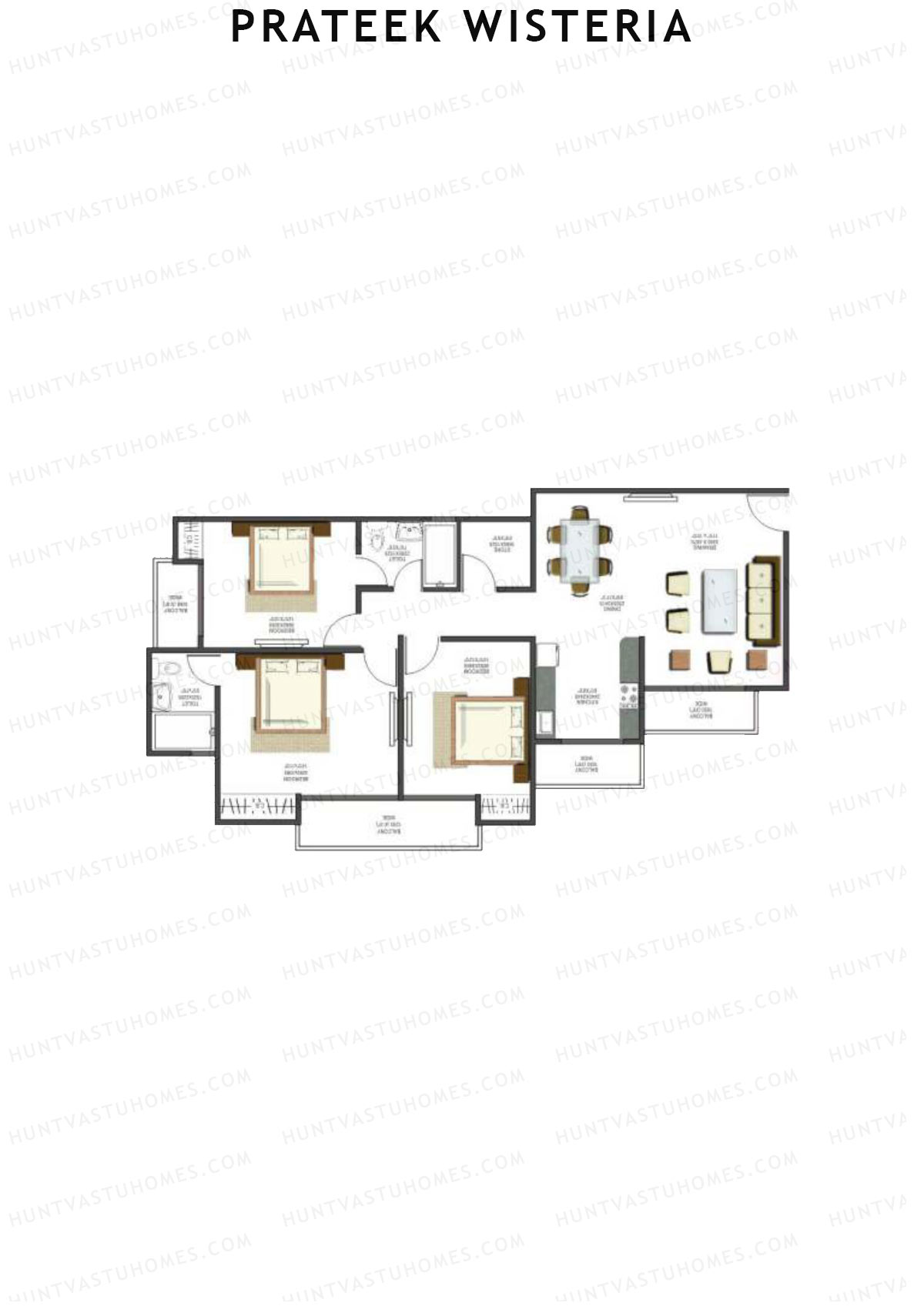 Prateek Wisteria Block Q Unit 1 (Type 4) Floor Plan