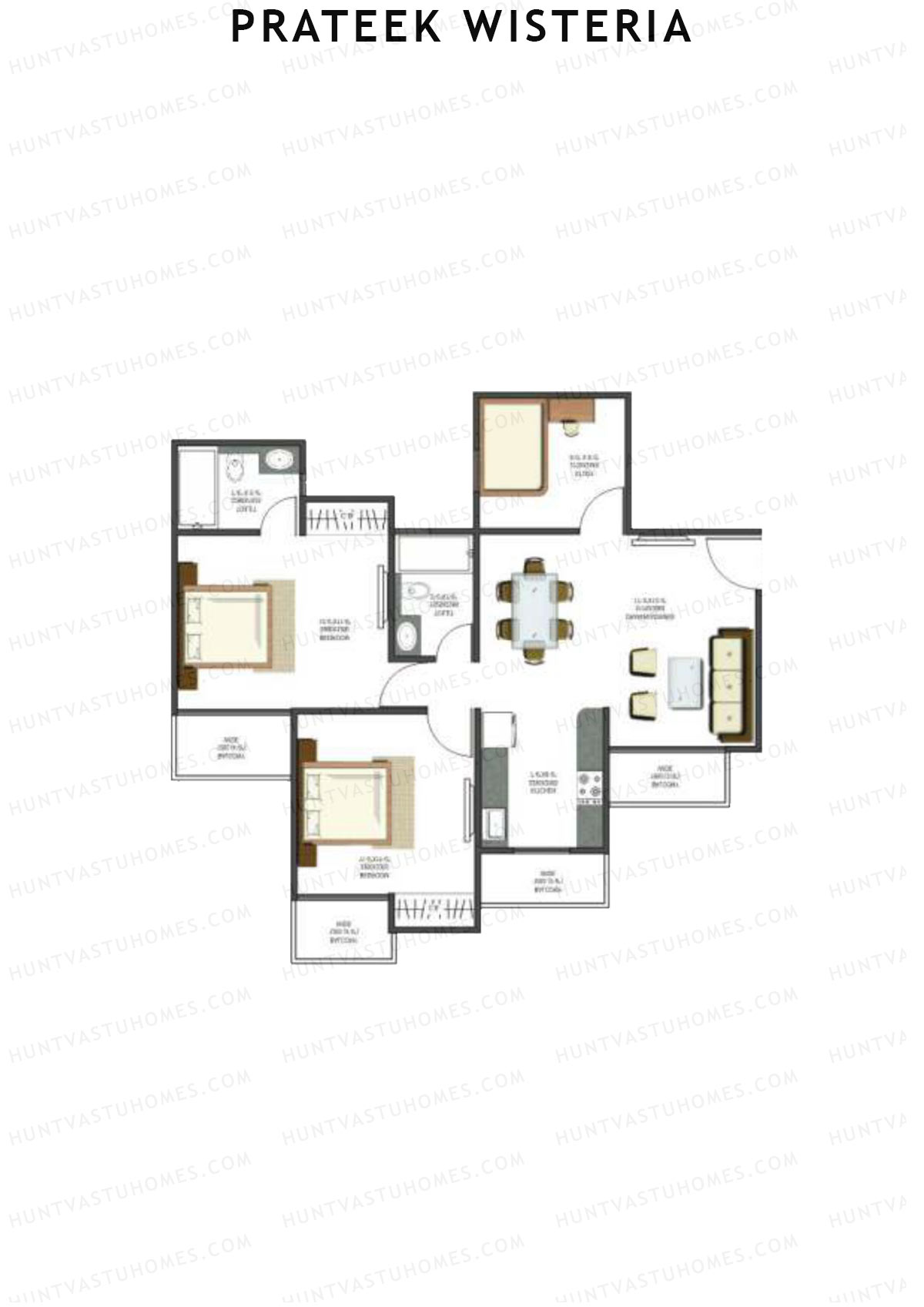 Prateek Wisteria Block R Unit 1 (Type 5) Floor Plan