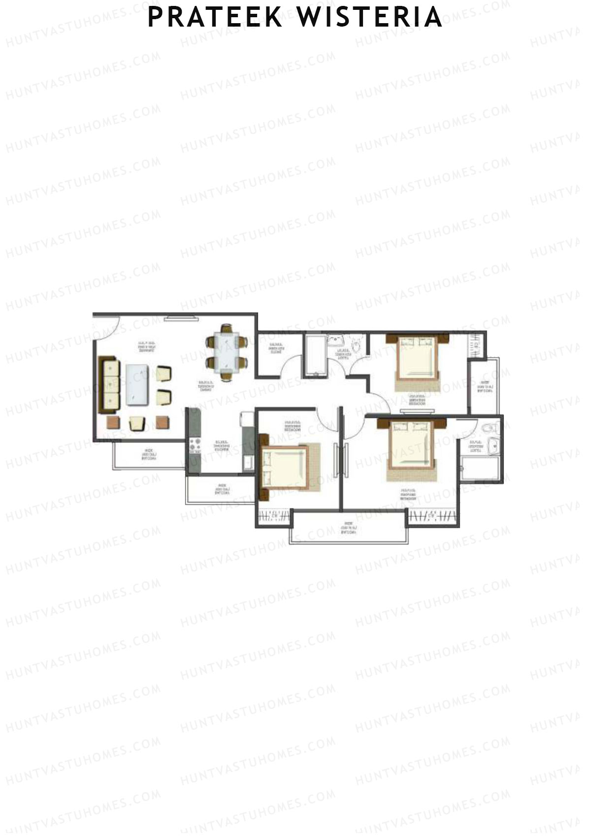 Prateek Wisteria Block R Unit 4 (Type 4) Floor Plan