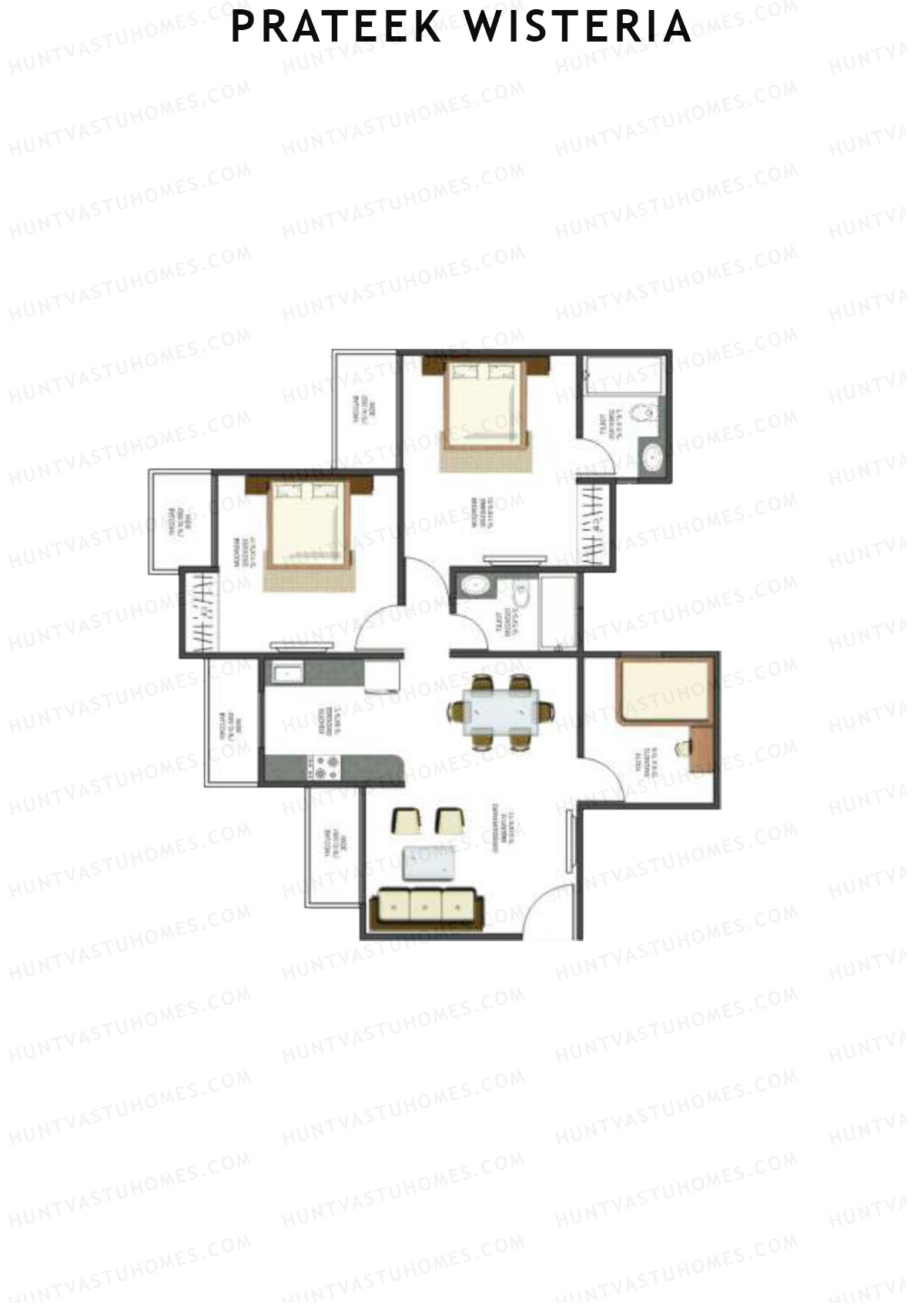 Prateek Wisteria Block T Unit 1 (Type 5) Floor Plan