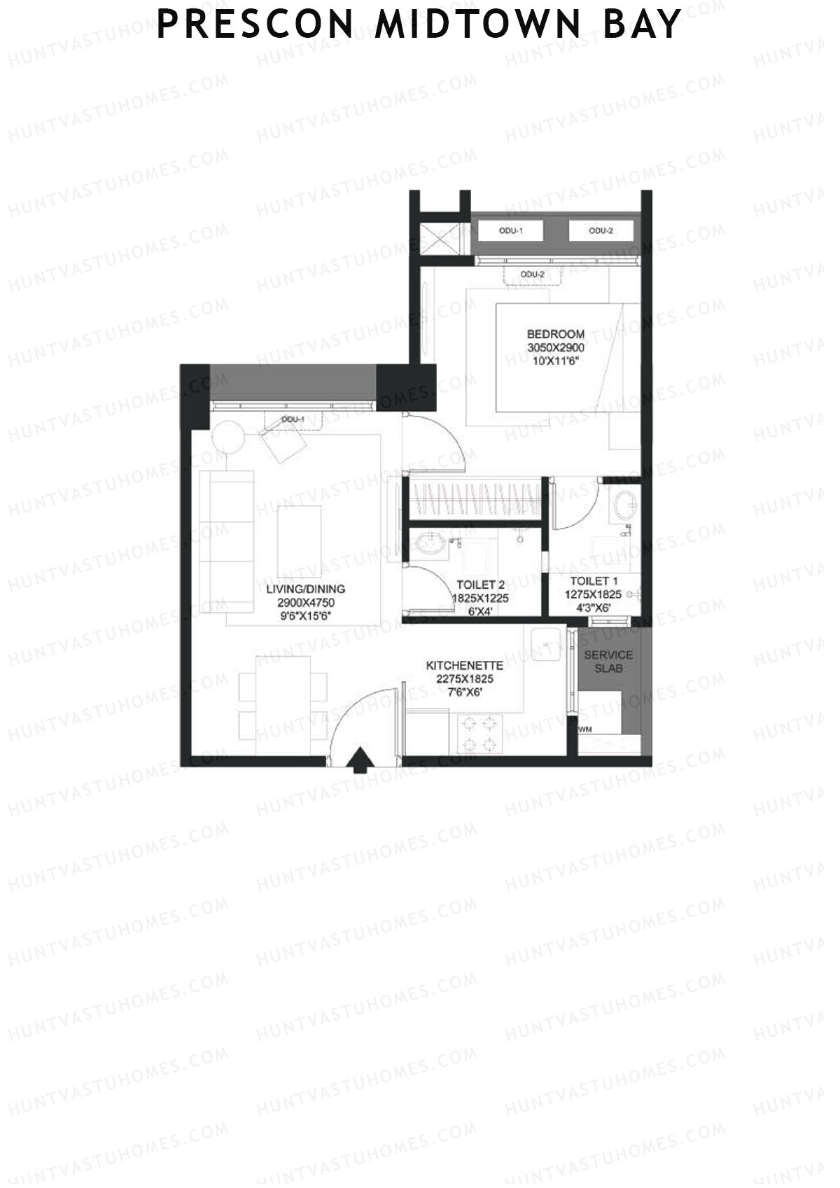 Prescon Midtown Bay Tower 1 Unit 10 Floor Plan