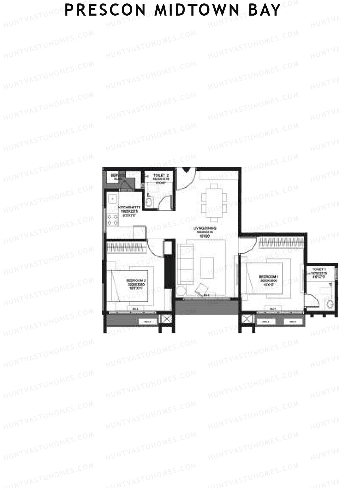Prescon Midtown Bay Tower 1 Unit 2 Floor Plan