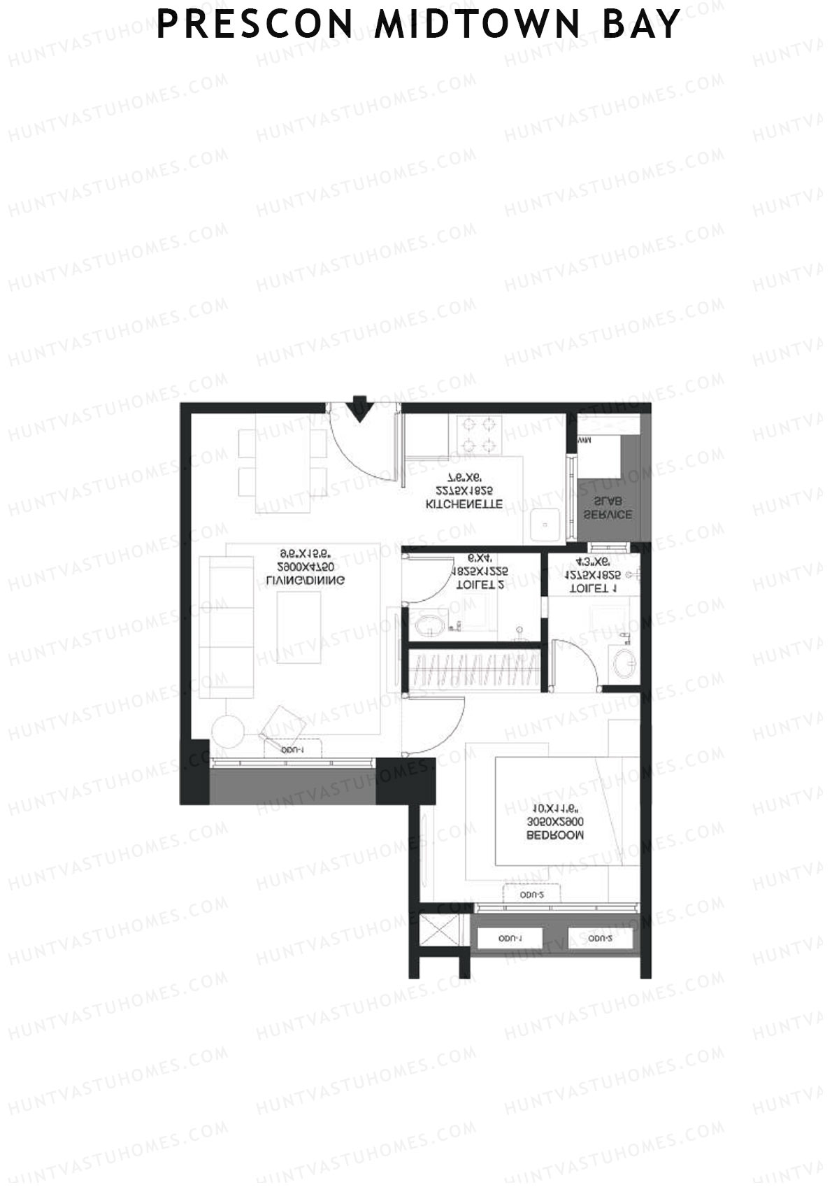 Prescon Midtown Bay Tower 1 Unit 3 Floor Plan