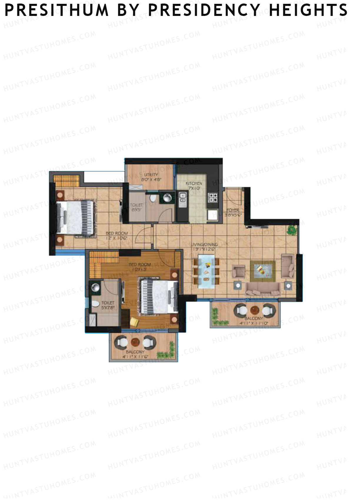 Presithum By Presidency Heights Tower 1 Unit 3 Floor Plan