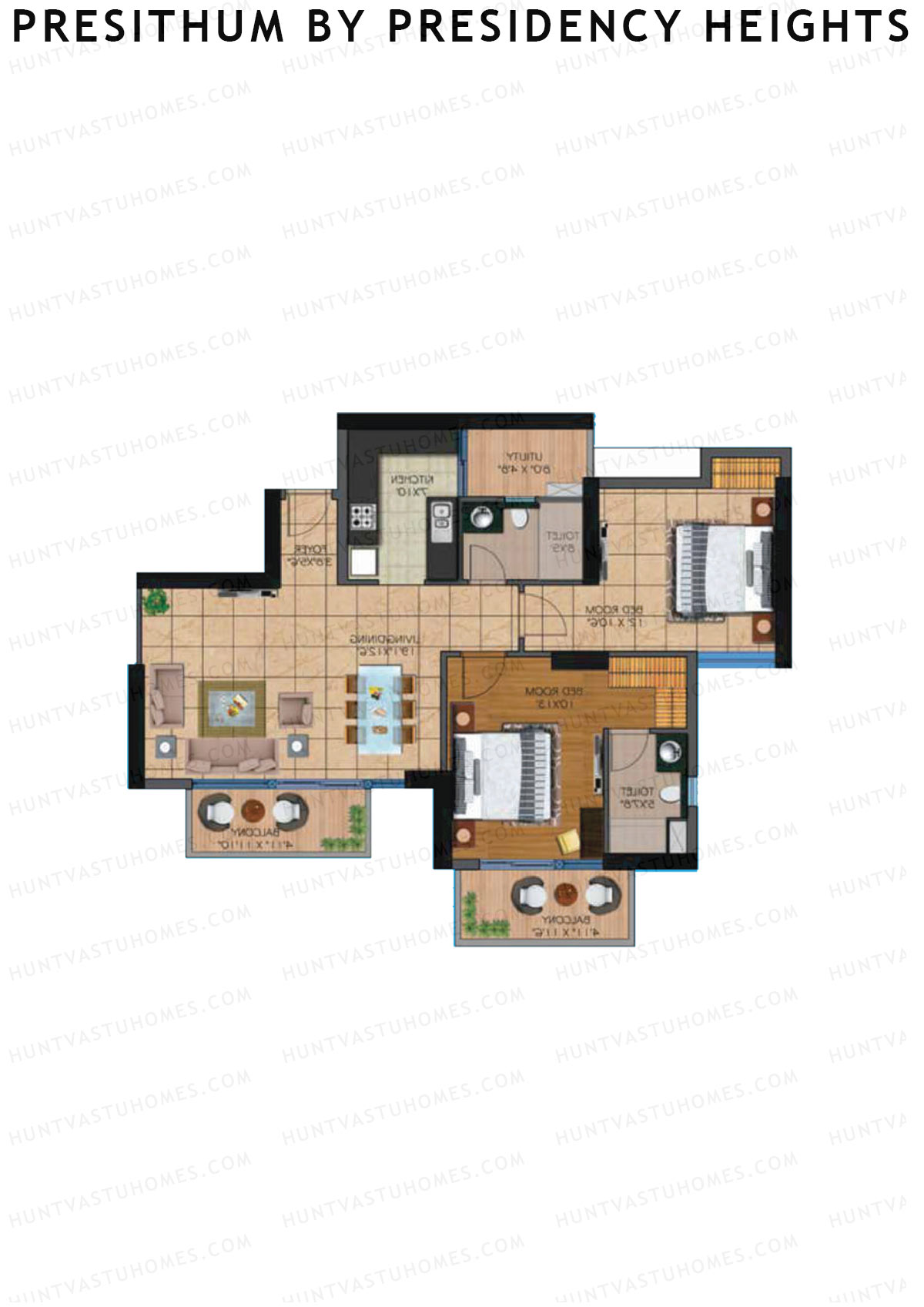 Presithum By Presidency Heights Tower 1 Unit 4 Floor Plan