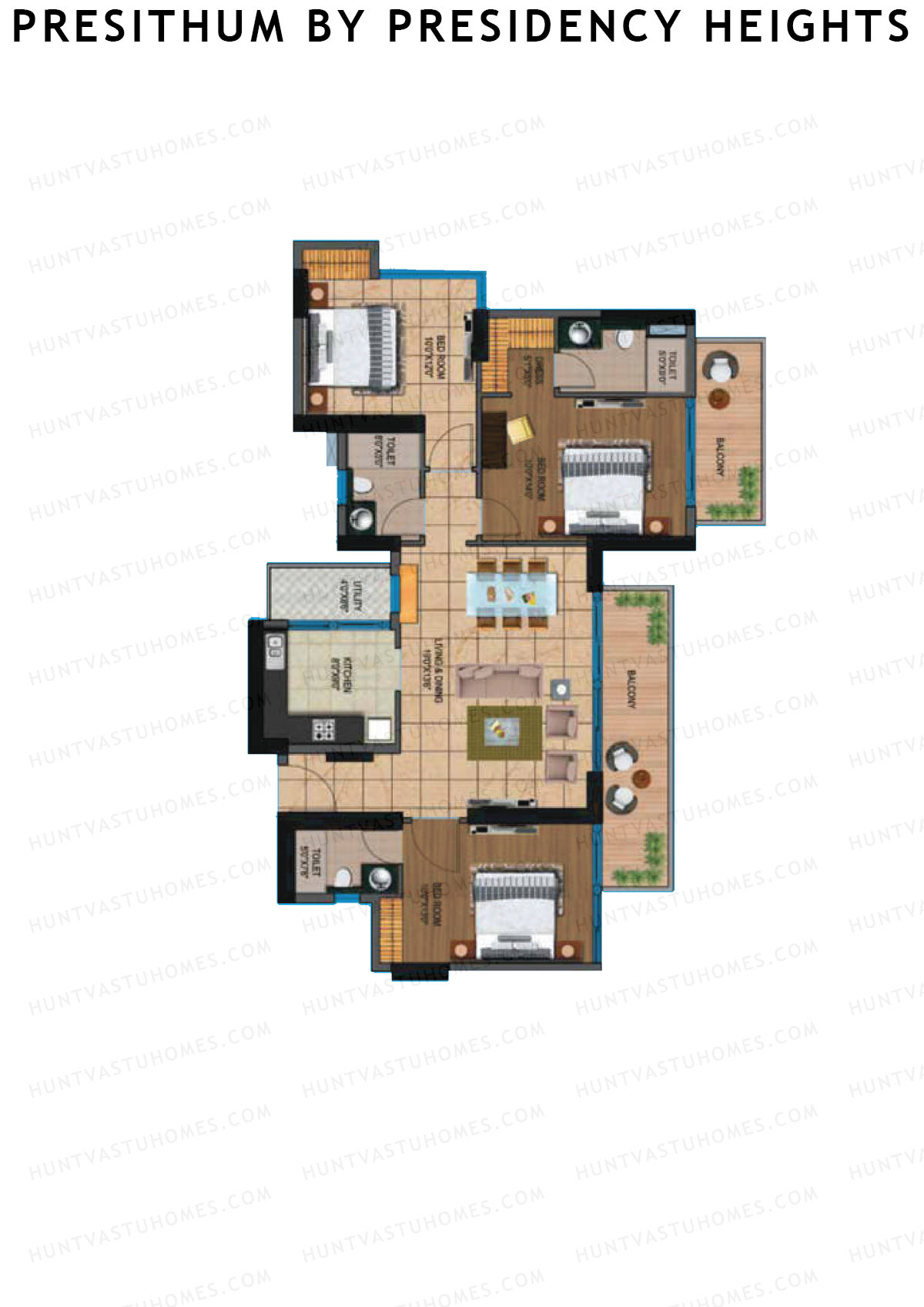 Presithum By Presidency Heights Tower 7 Unit 4 Floor Plan
