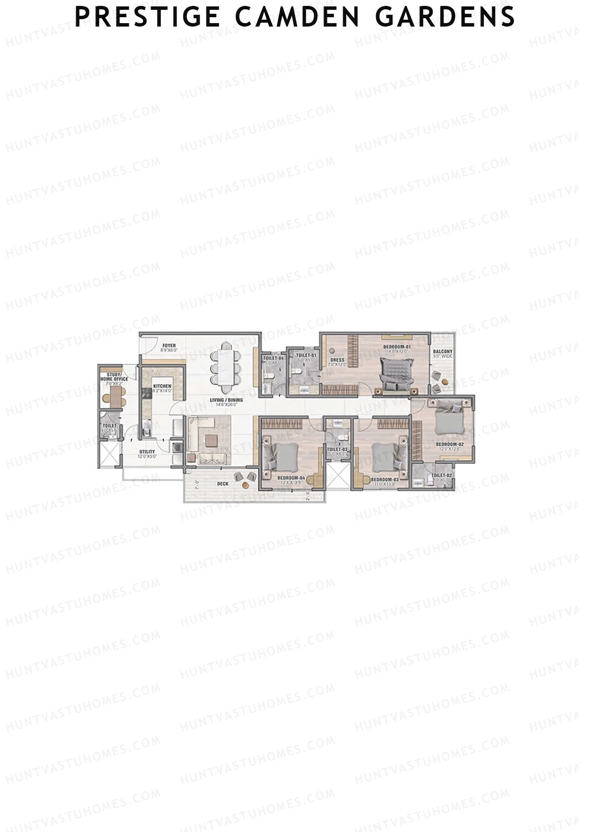 Prestige Camden Gardens Tower A Unit 2 (Type F) Floor Plan