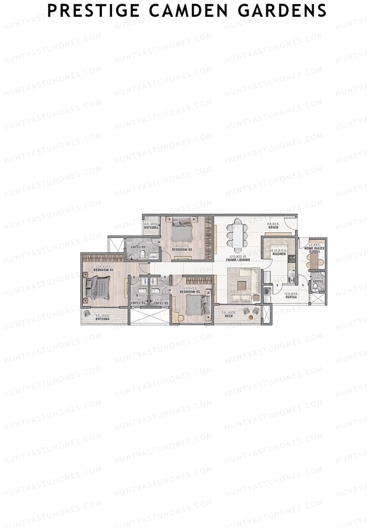 Prestige Camden Gardens Tower A Unit 4 (Type E) Floor Plan
