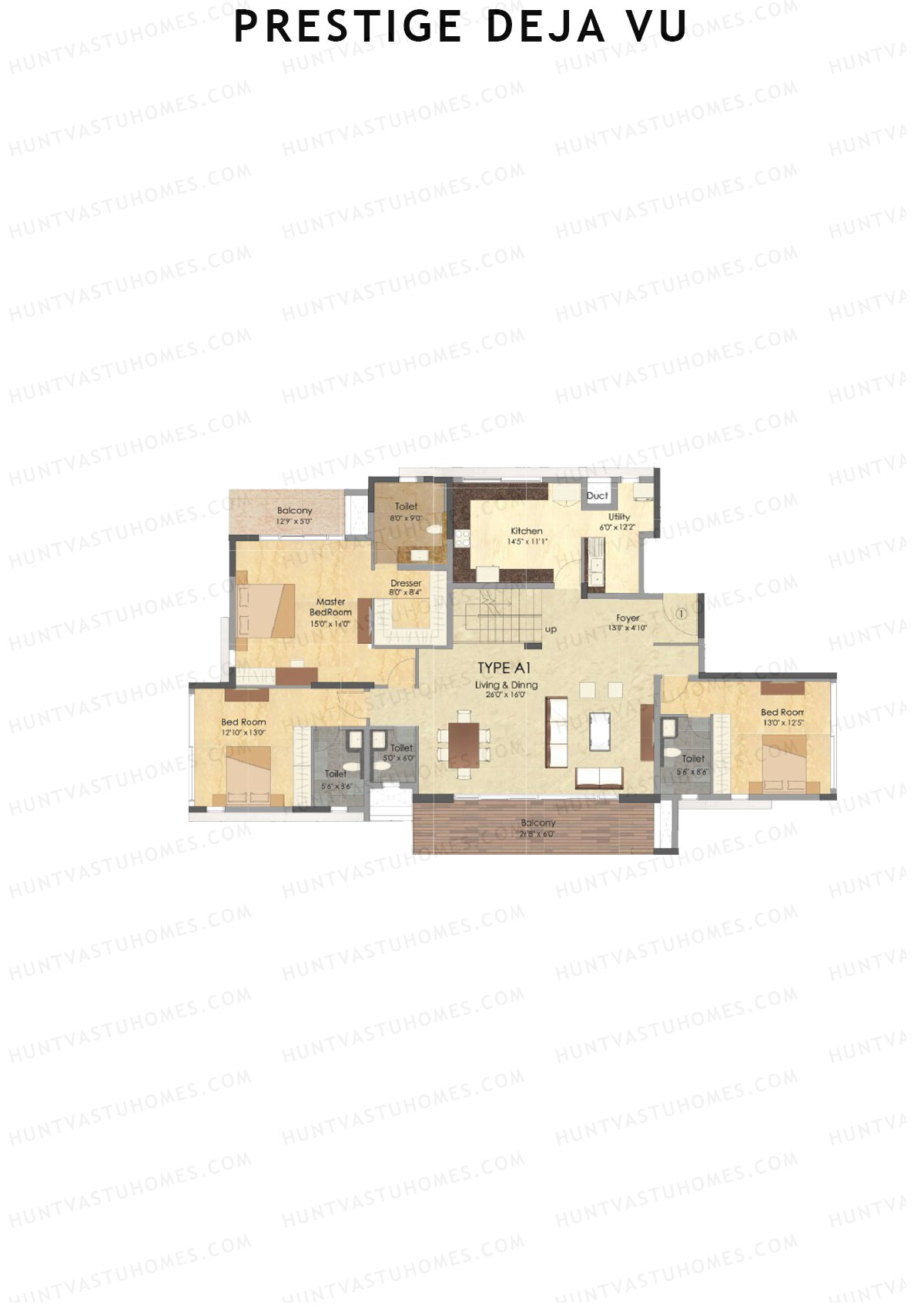 Prestige Deja Vu Tower A Unit 1  Type A1 (Penthouse) Floor Plan