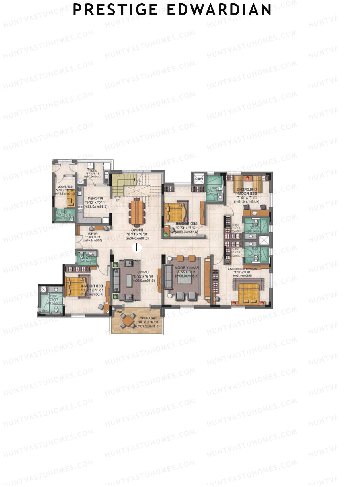 Prestige Edwardian Block A Unit 2 Type (Penthouse) Floor Plan