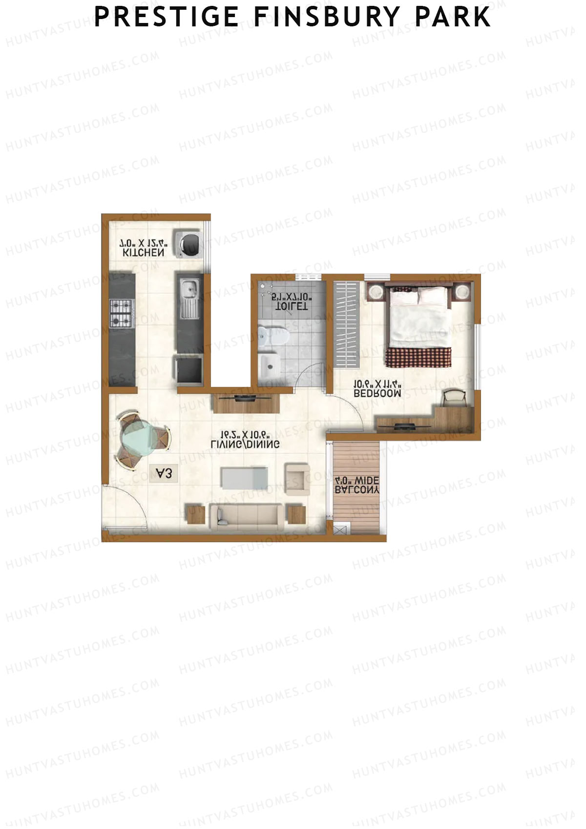 Prestige Finsbury Park Tower 2 Unit 4 (Type A4) Floor Plan