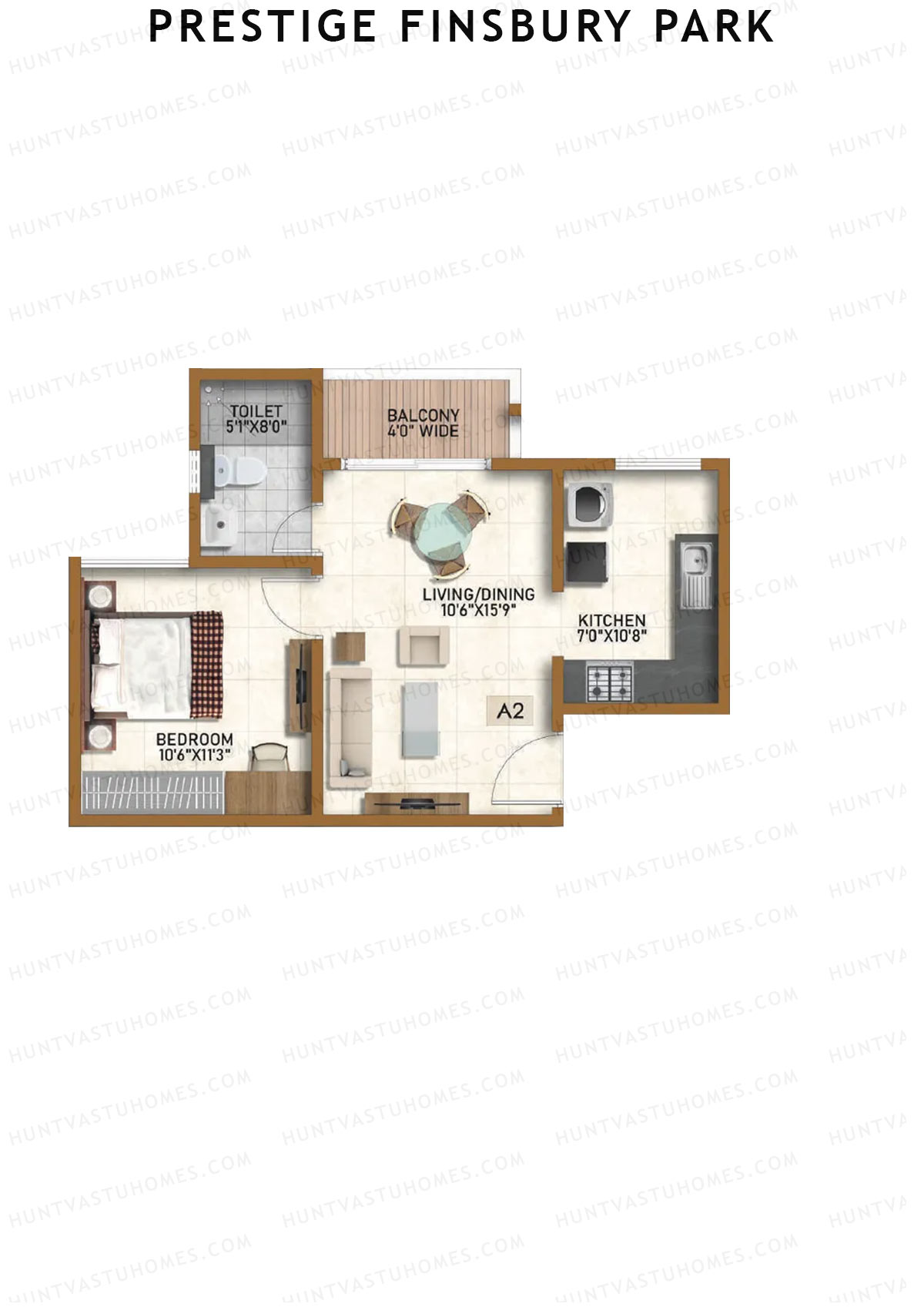 Prestige Finsbury Park Tower 3 Unit 9 (Type A2) Floor Plan