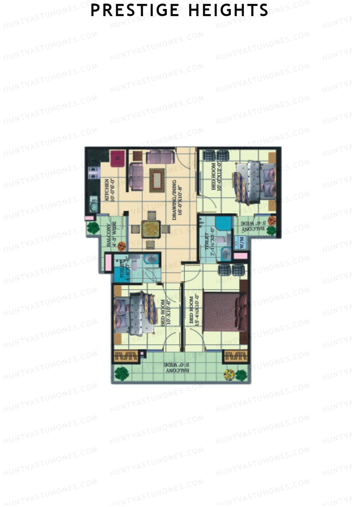 Prestige Heights Block F Unit 3 (Type 10) Floor Plan