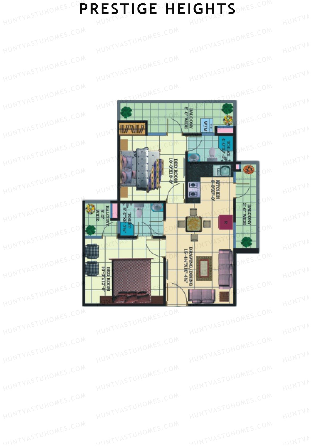 Prestige Heights Block F Unit 5 (Type 11) Floor Plan