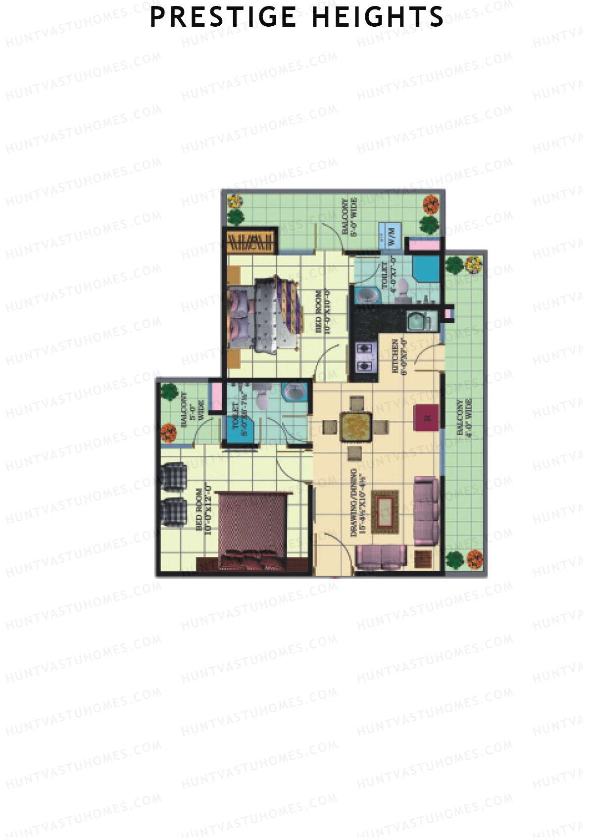 Prestige Heights Block F Unit 9 (Type 8) Floor Plan