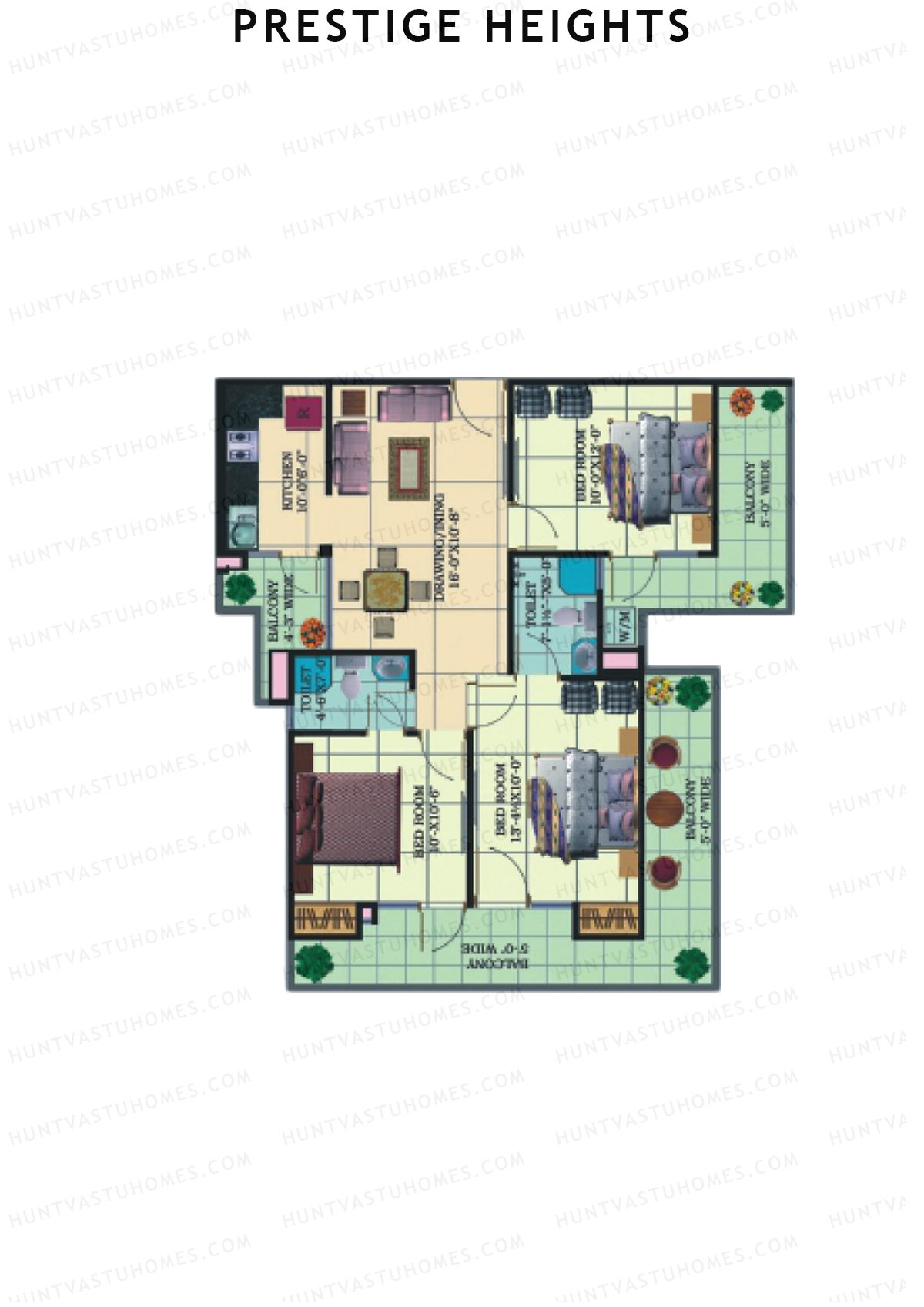 Prestige Heights Block H Unit 1 (Type 7) Floor Plan