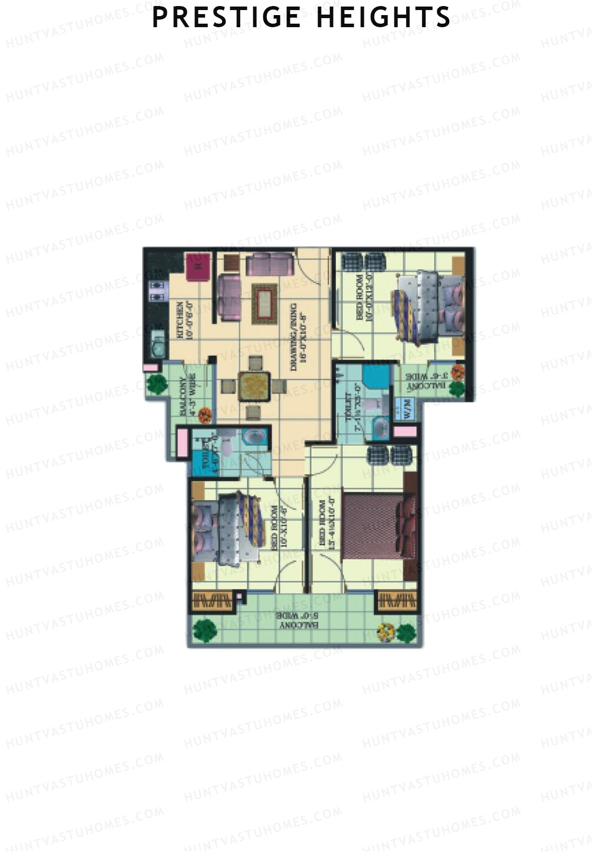 Prestige Heights Block H Unit 3 (Type 6) Floor Plan